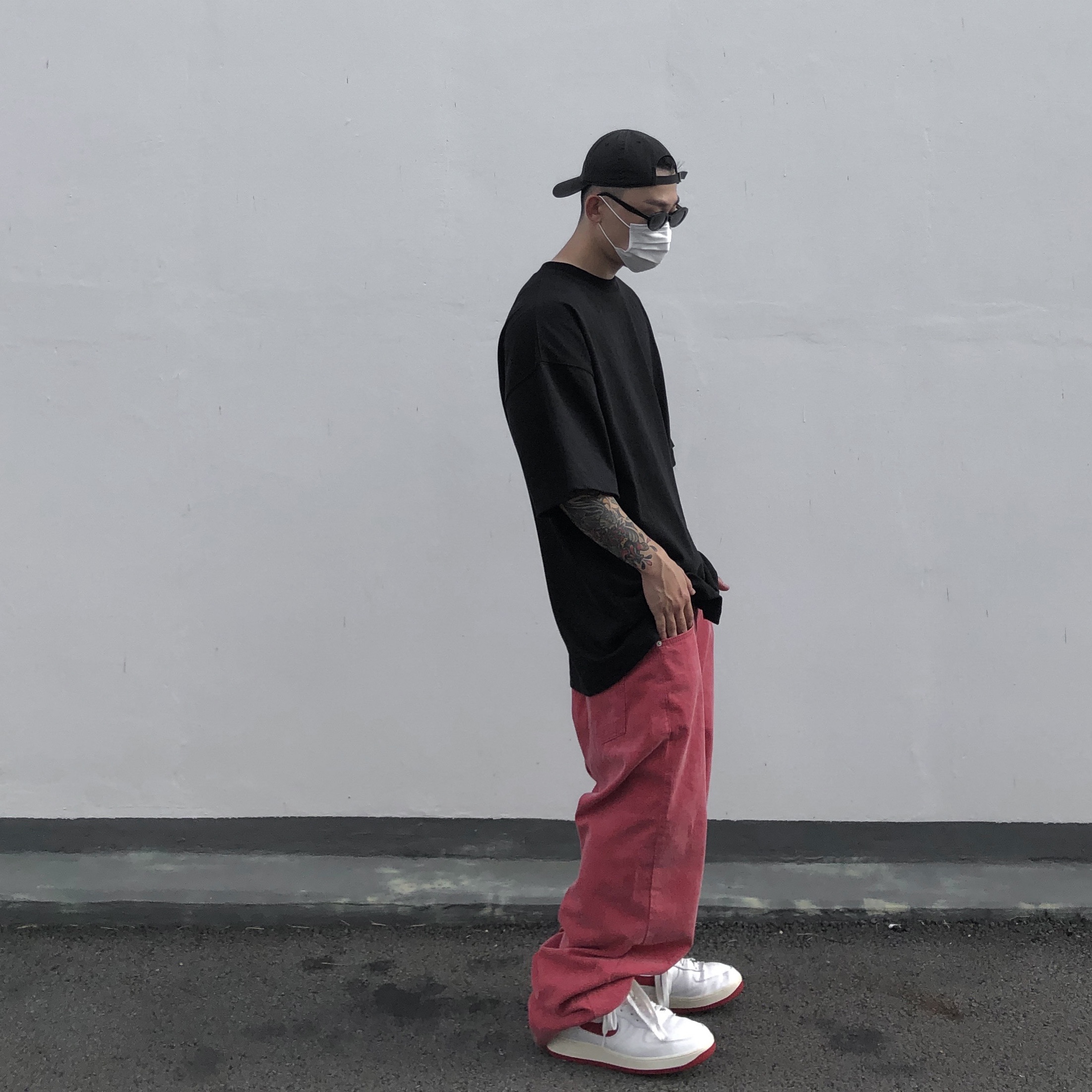 (W) Nike Air Force 1 High Sculpt Gym Red 착용 스타일 - 1