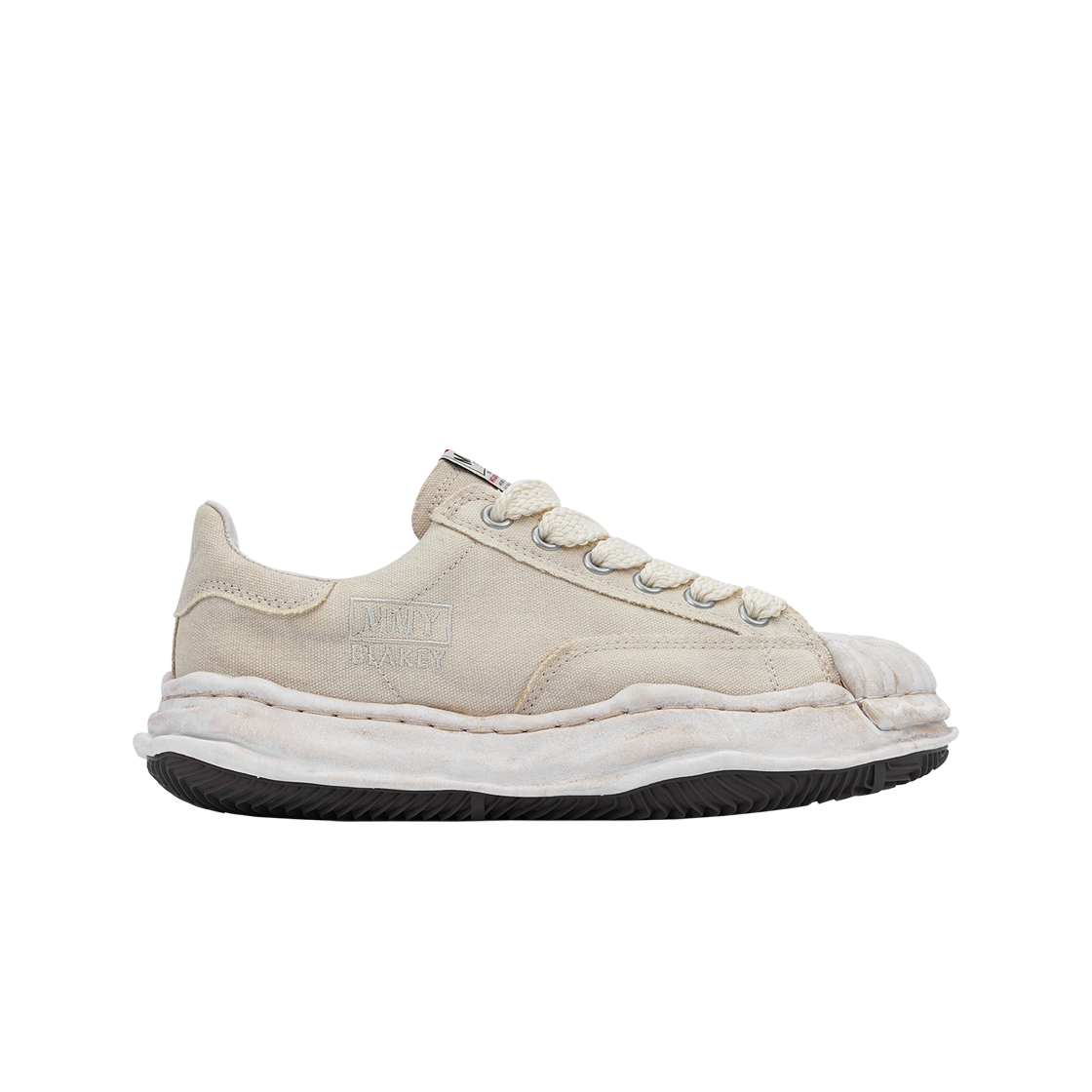 메종 미하라 야스히로 블레이키 OG STC 솔 OD 캔버스 로우탑 스니커즈 화이트(Maison Mihara Yasuhiro Blakey OG STC Sole OD Canvas Low-top Sneakers White)