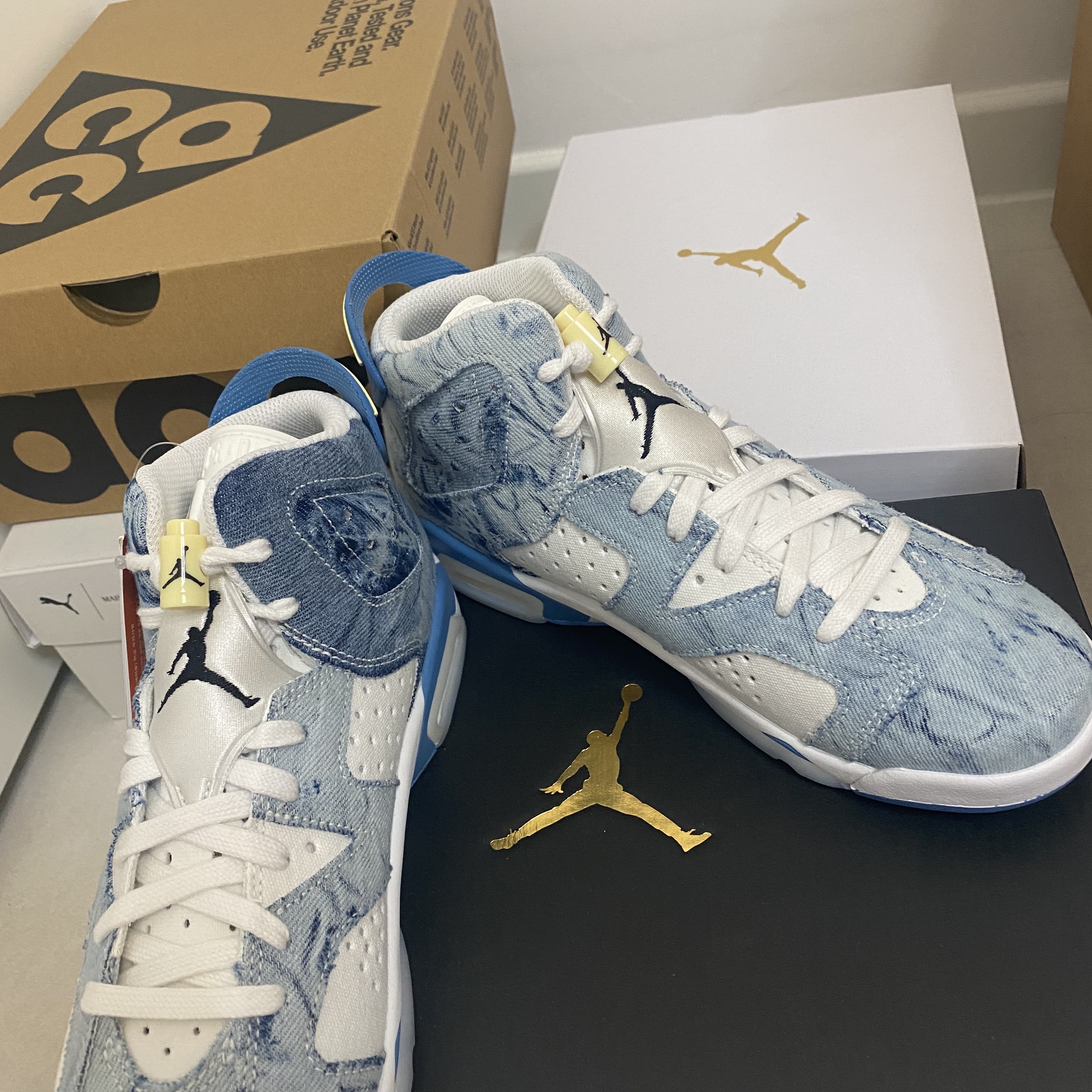 (GS) Jordan 6 Retro Washed Denim 착용 스타일 - 1