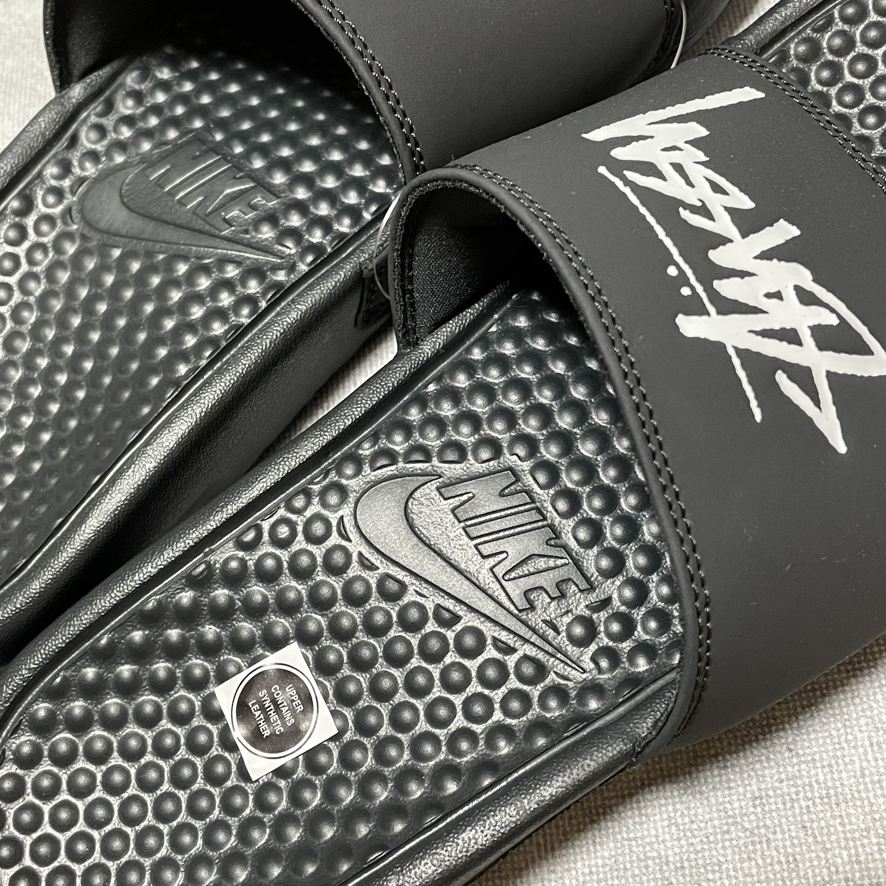 Nike x Stussy Benassi Slide Off Noir 착용 스타일