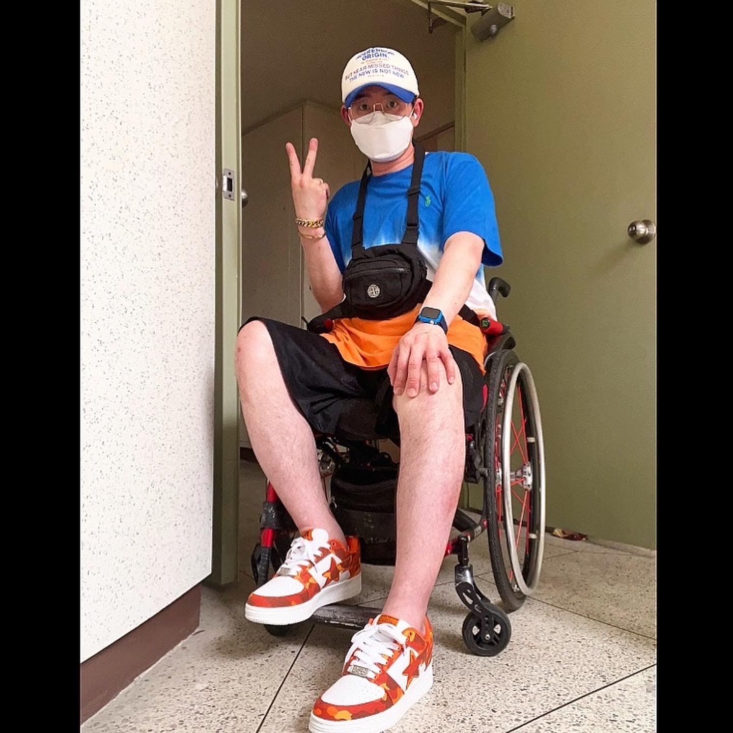 Ader Error Og; Diagonal @1221 Cap Blue, BAPE x Heron Preston Bape Sta Low Orange White 착용 스타일