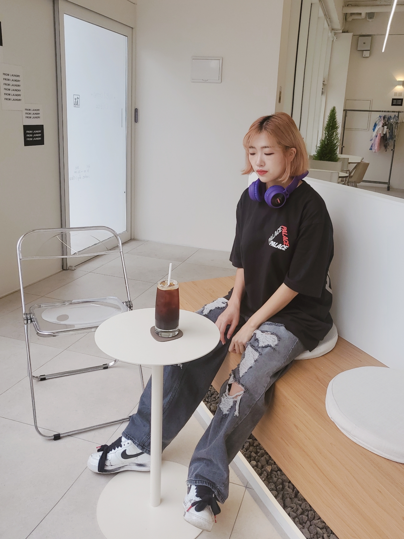 Nike x Peaceminusone Air Force 1 Low Para-Noise 2.0, Palace P-3-K-9 T-Shirt Black - 22SS 착용 스타일 - 2