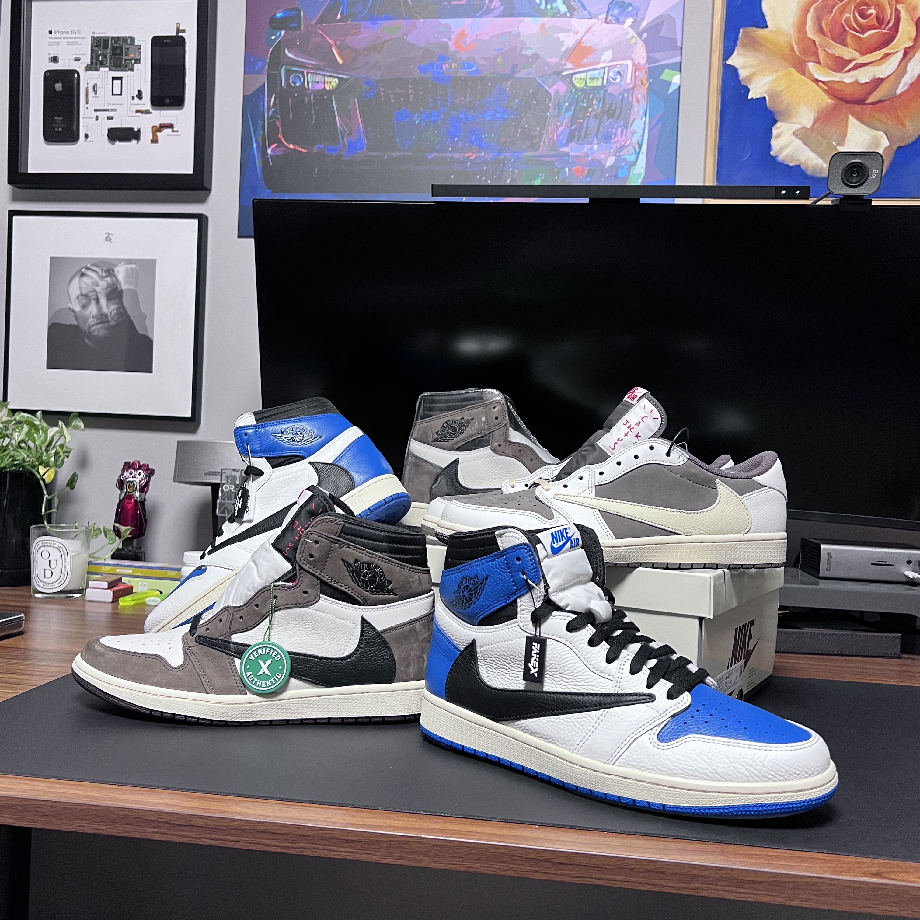 Nike x Peaceminusone Kwondo1 White, Jordan 1 x Travis Scott Retro High OG SP Mocha 착용 스타일 - 2