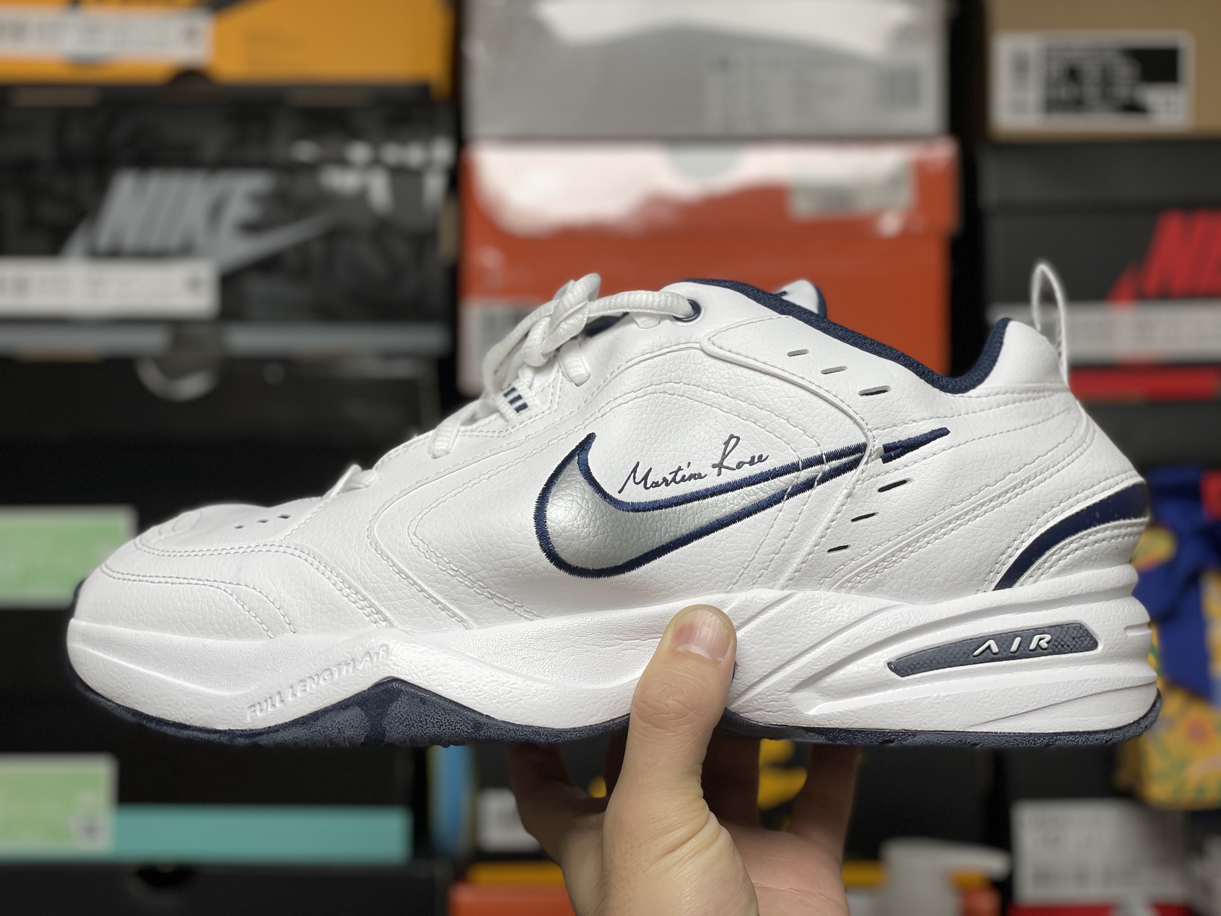 Nike x Martine Rose Air Monarch IV Martine Rose White 착용 스타일