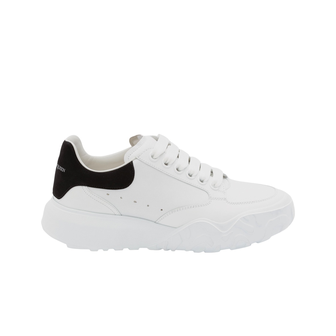 (W) 알렉산더 맥퀸 코트 트레이너 화이트 블랙((W) Alexander McQueen Court Trainer White Black)