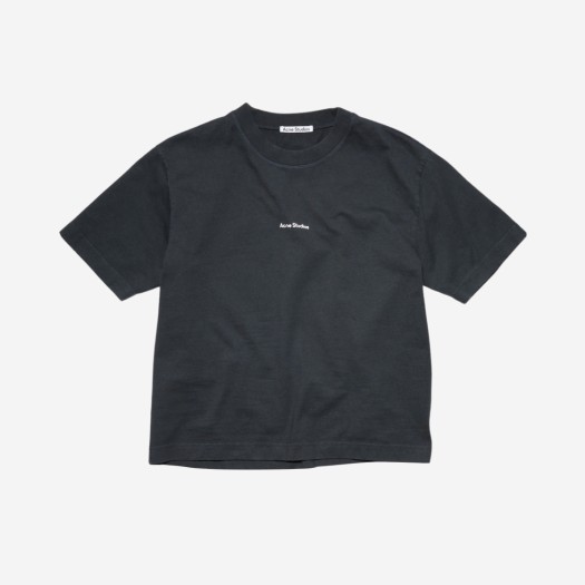 (W) 아크네 스튜디오 로고 티셔츠 블랙