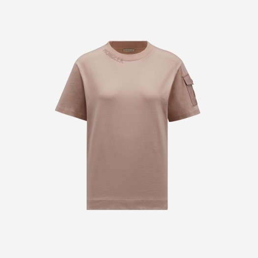 (W) 몽클레르 로고 티셔츠 핑크 페탈 - 22FW