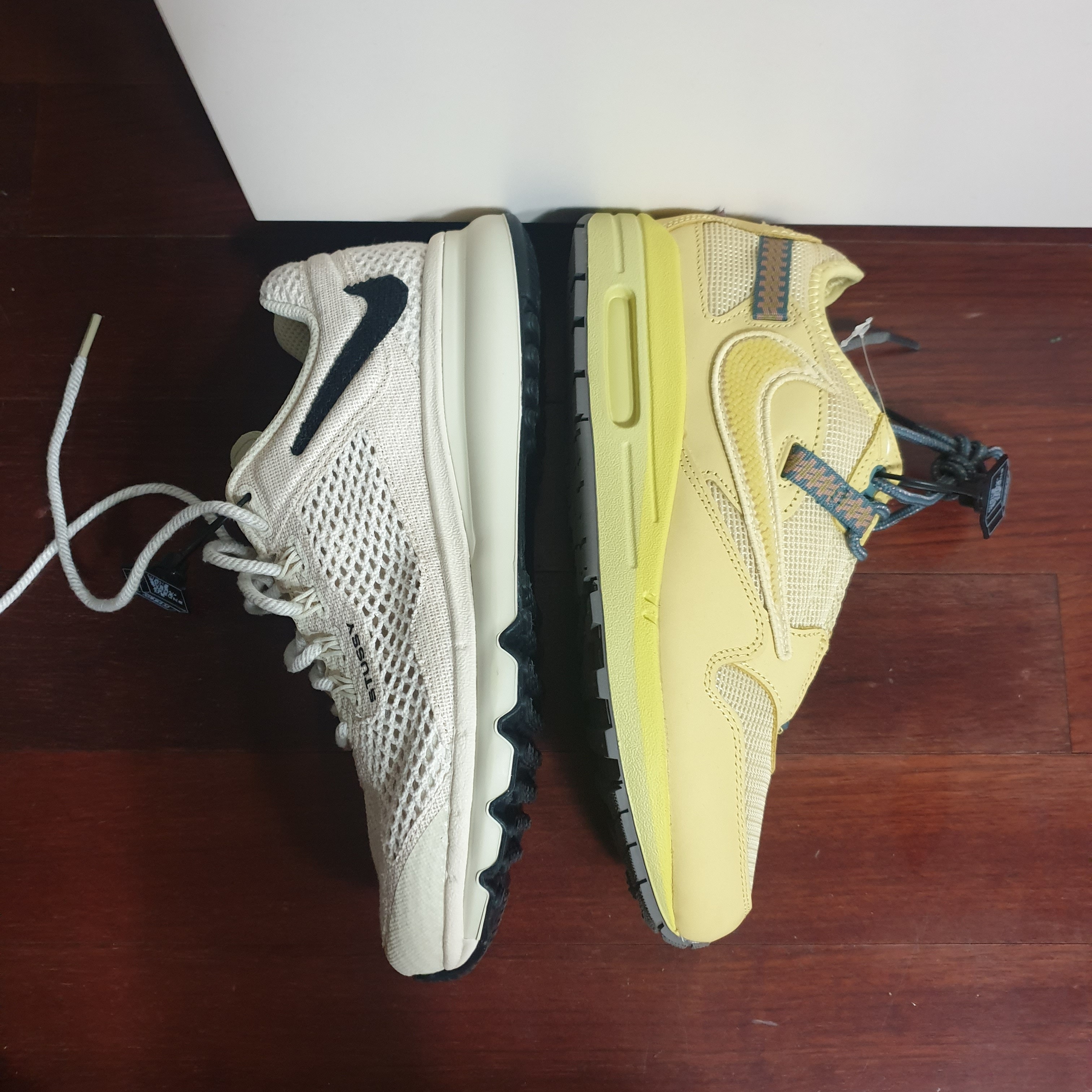 (W) Jordan 1 Mid SE Newsprint, Nike x Stussy Air Max 2013 Fossil 착용 스타일 - 4