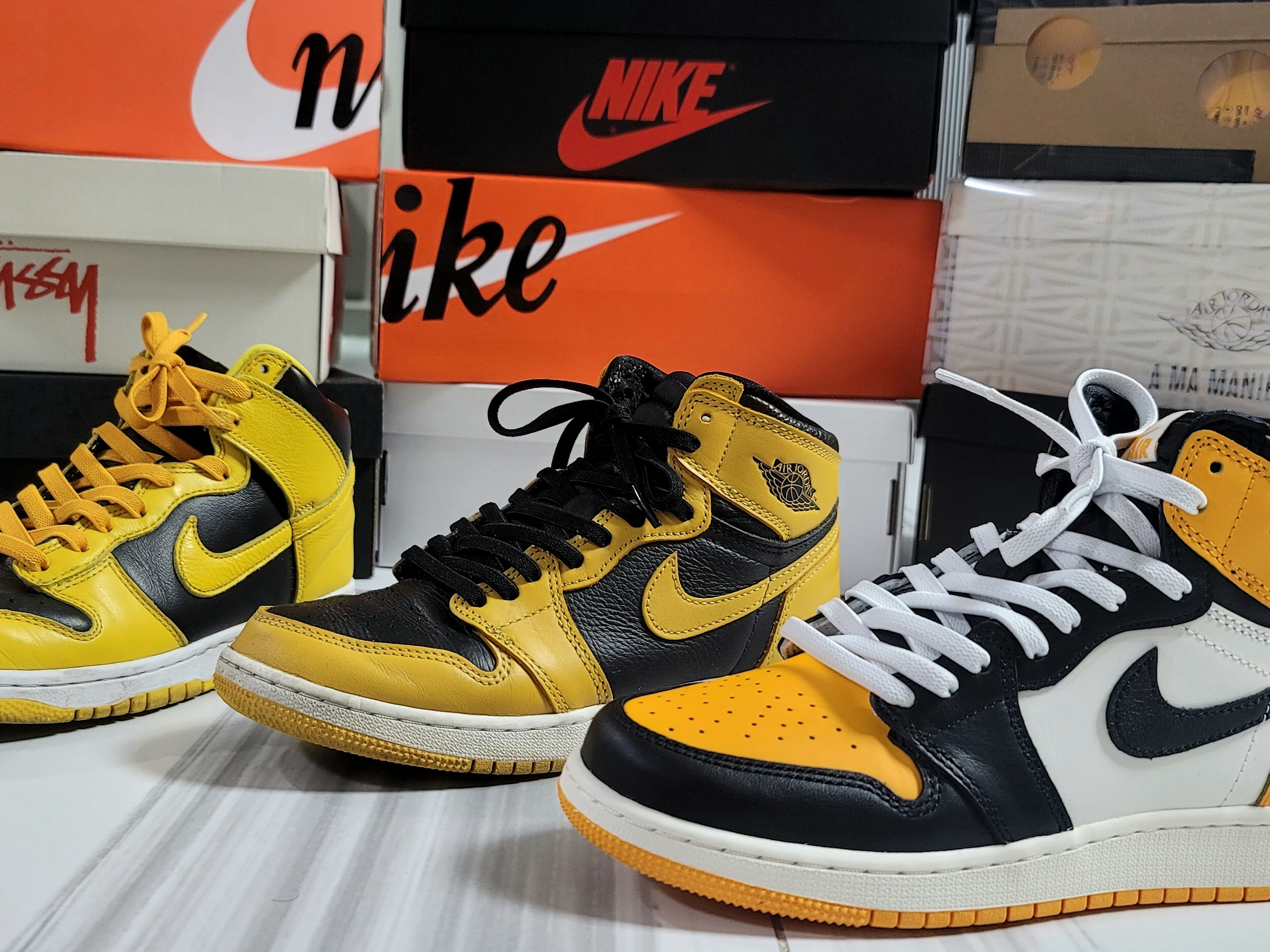 Nike Dunk High SP Varsity Maize, Jordan 1 Retro High OG Pollen 착용 스타일 - 2