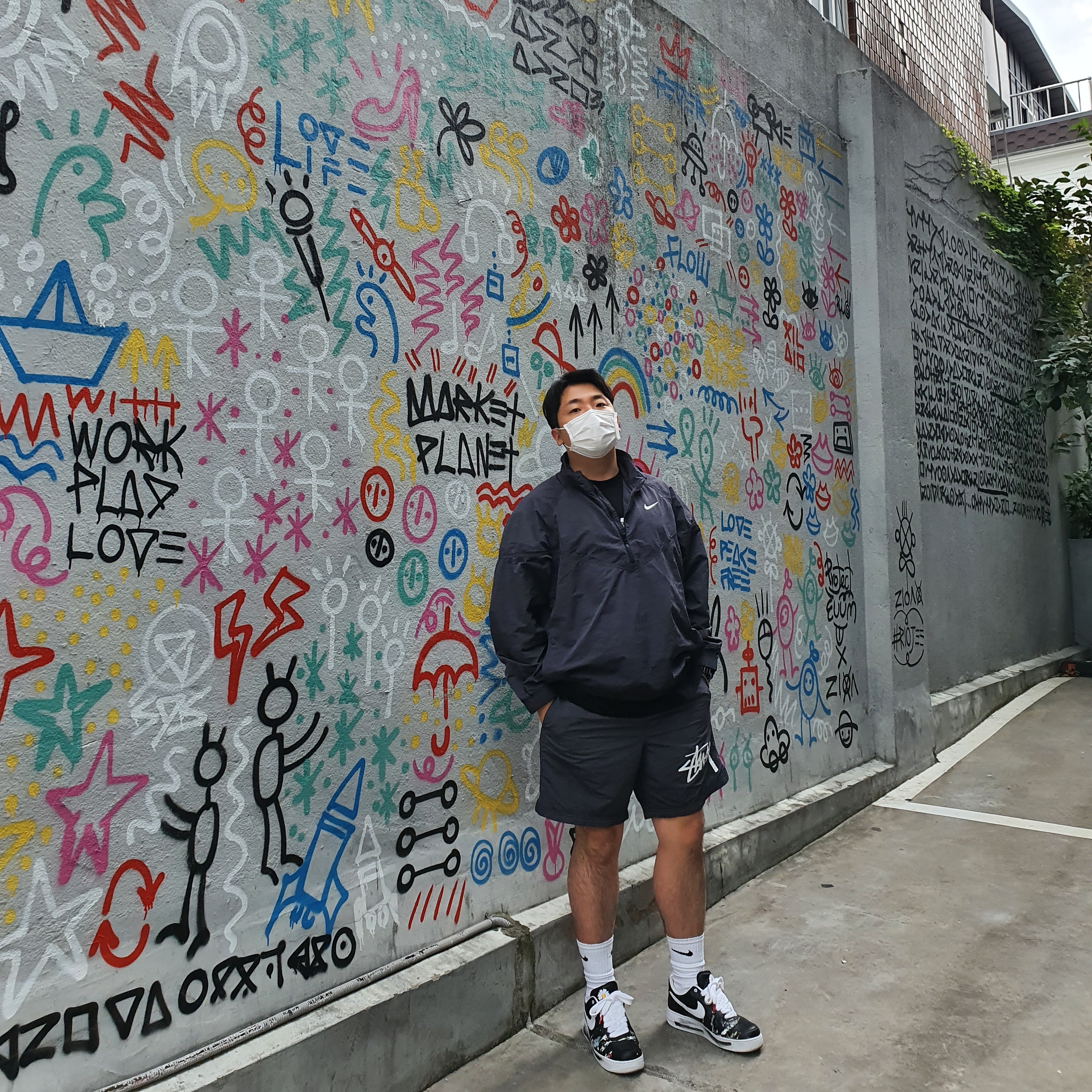 Nike x Peaceminusone Air Force 1 Low Para-Noise 착용 스타일