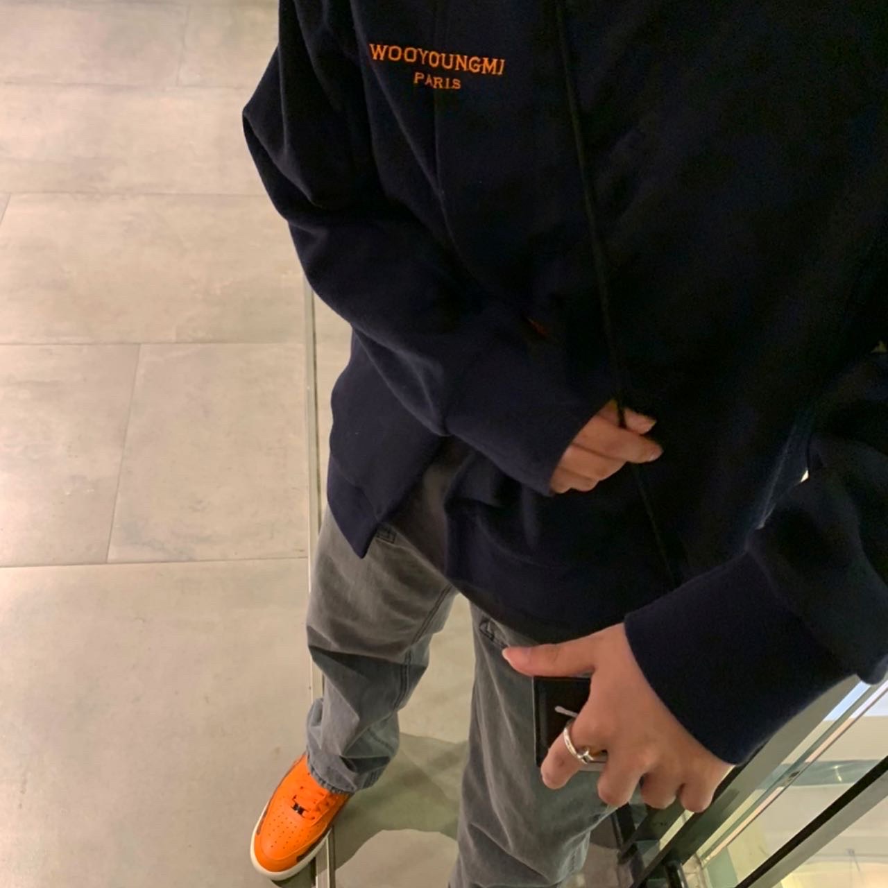Nike Air Force 1 Low '07 Orange Skeleton 착용 스타일