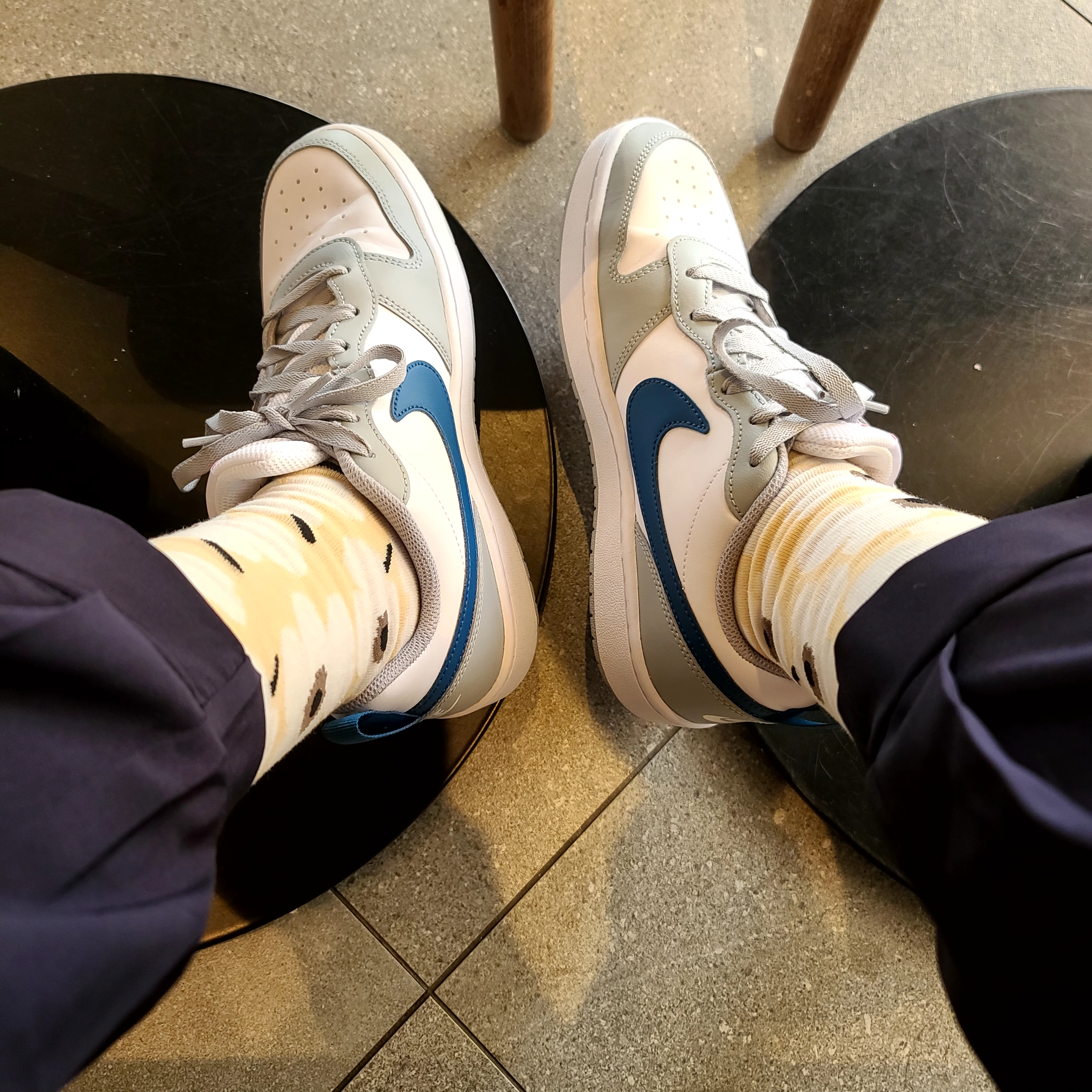 (GS) Nike Court Borough Low 2 Light Smoke Grey 착용 스타일