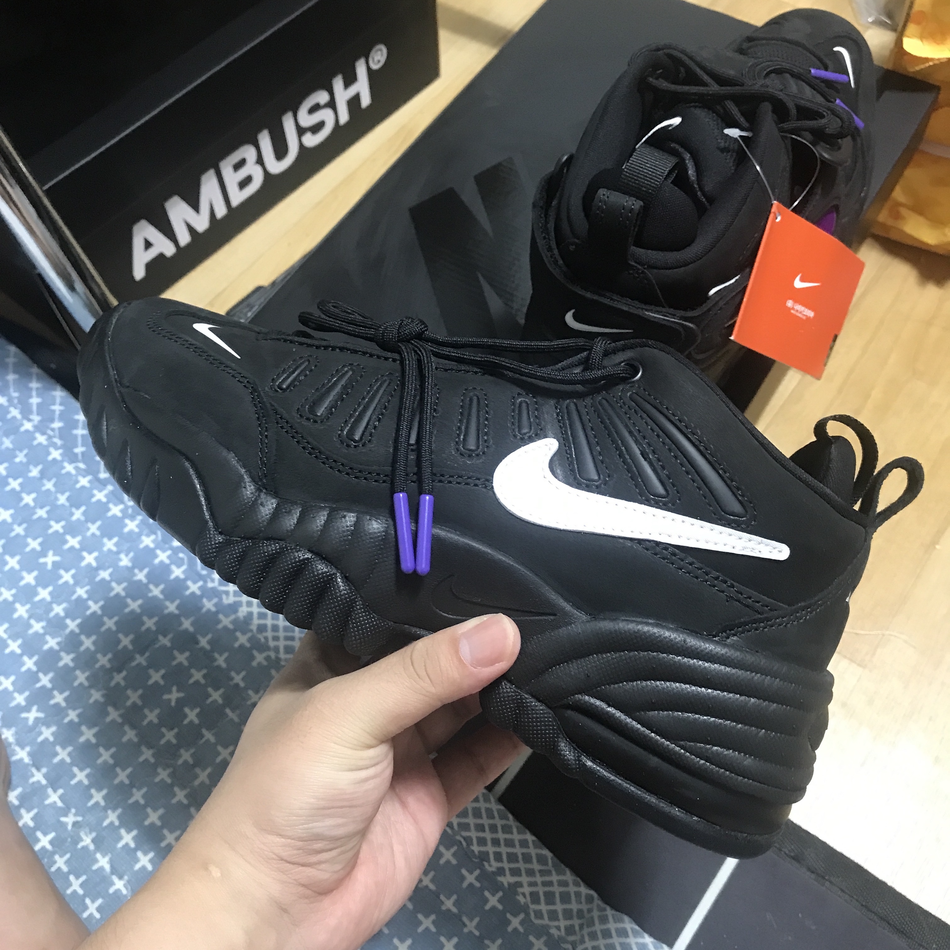 Nike x Ambush Air Adjust Force SP Black and Psychic Purple 착용 스타일 - 4