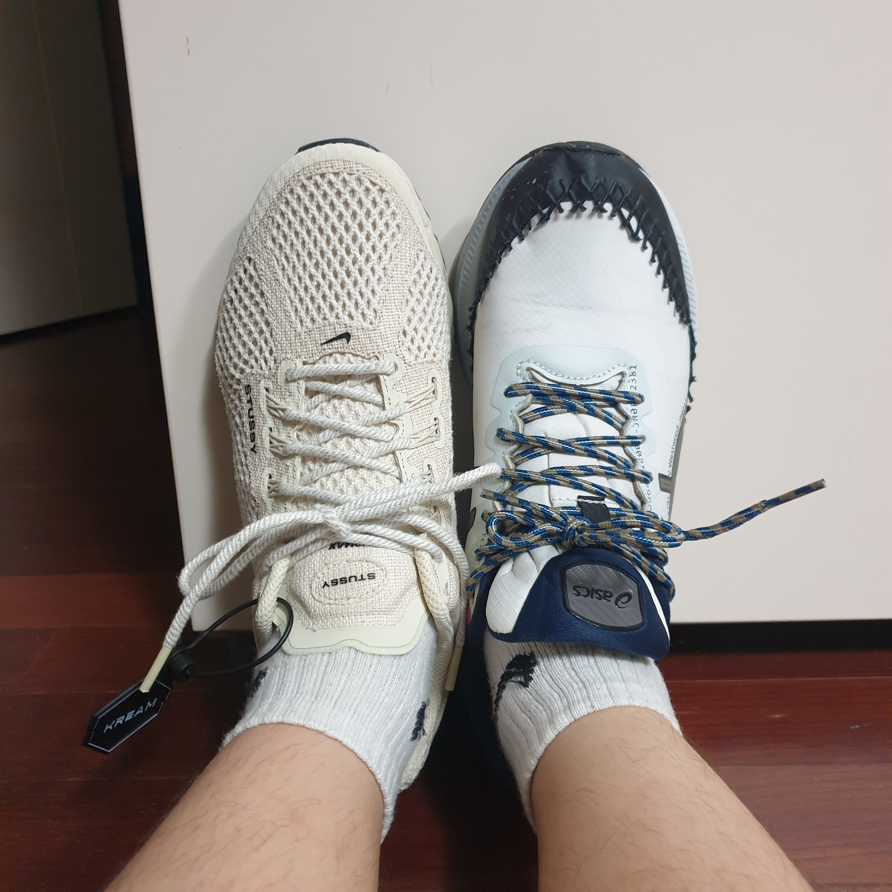 Nike x Stussy Air Max 2013 Fossil, Nike x Sacai LDWaffle Summit White 착용 스타일 - 4