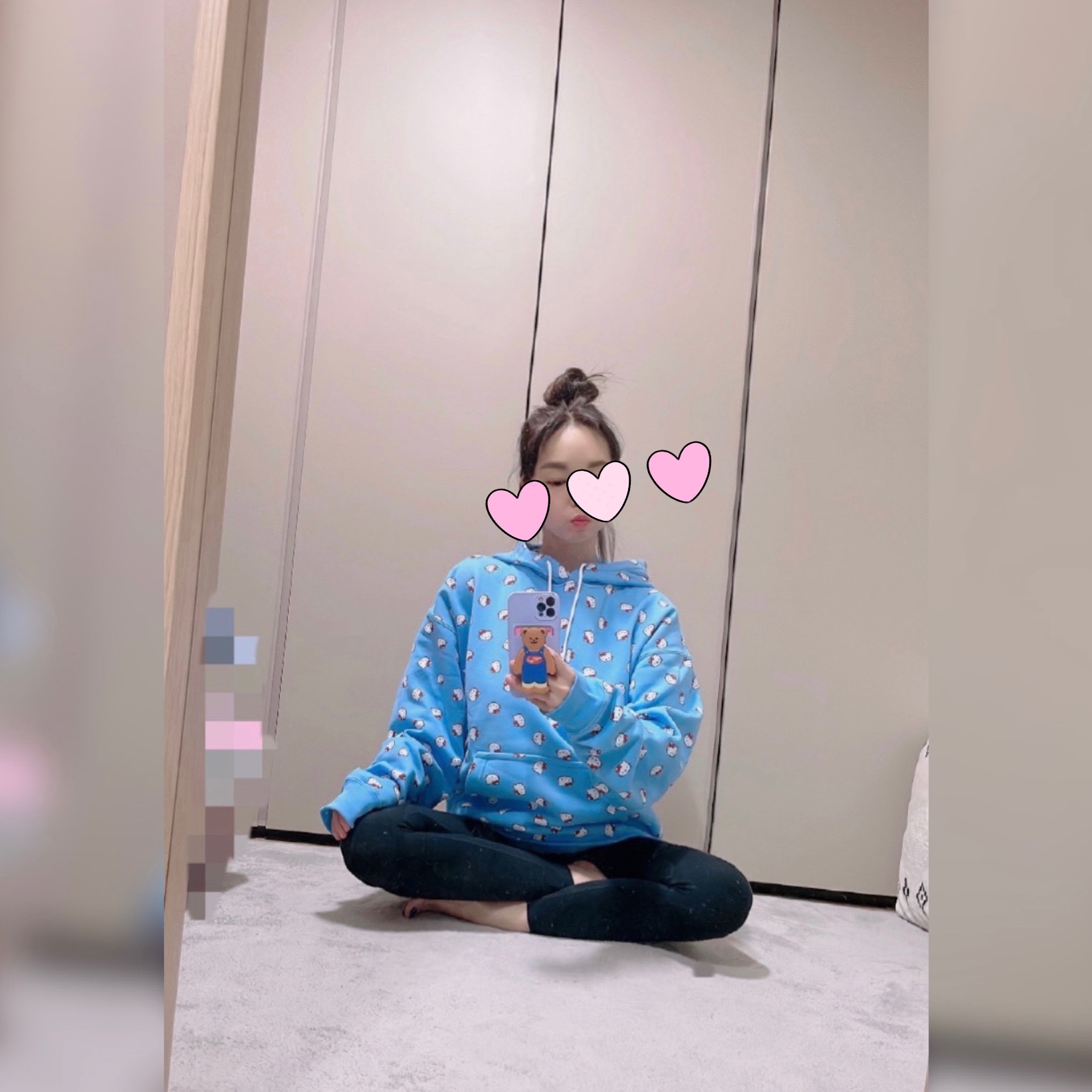 Nike x Hello Kitty NRG Fleece Hoodie Blue - Asia 착용 스타일