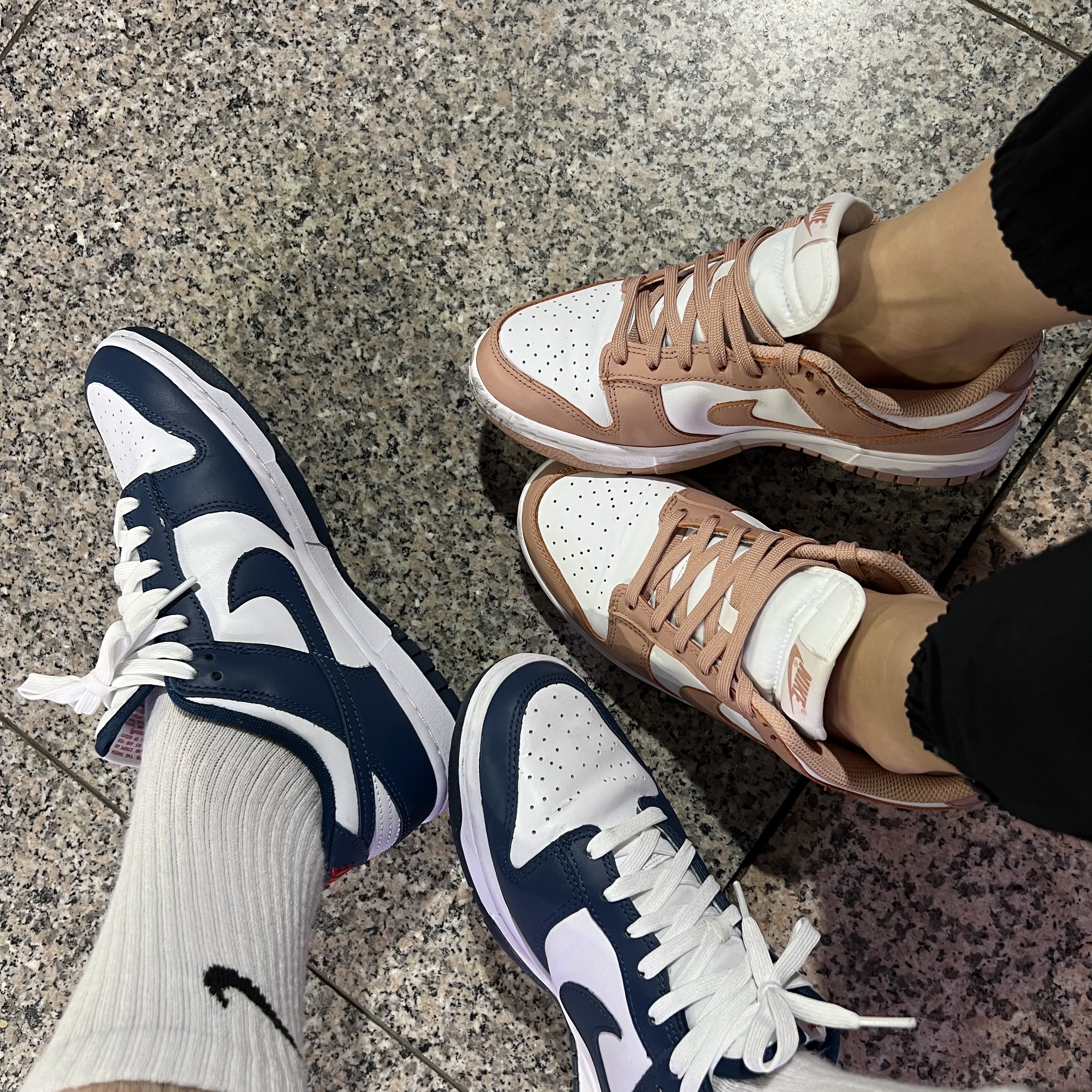 Nike Dunk Low Retro Valerian Blue, (W) Nike Dunk Low Rose Whisper 착용 스타일