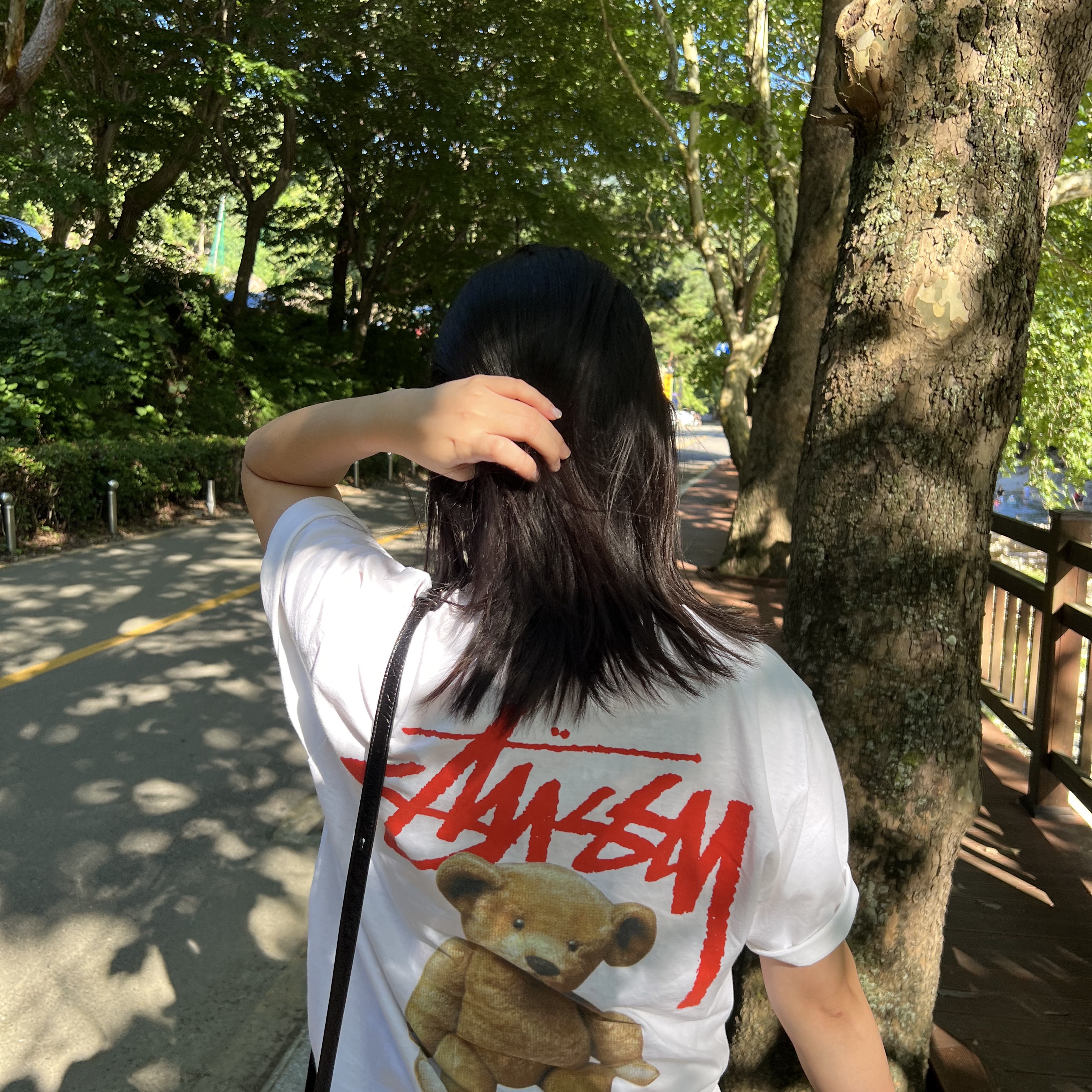 Stussy Built Tough T-Shirt White, (GS) Nike Dunk Low Black 착용 스타일 - 4