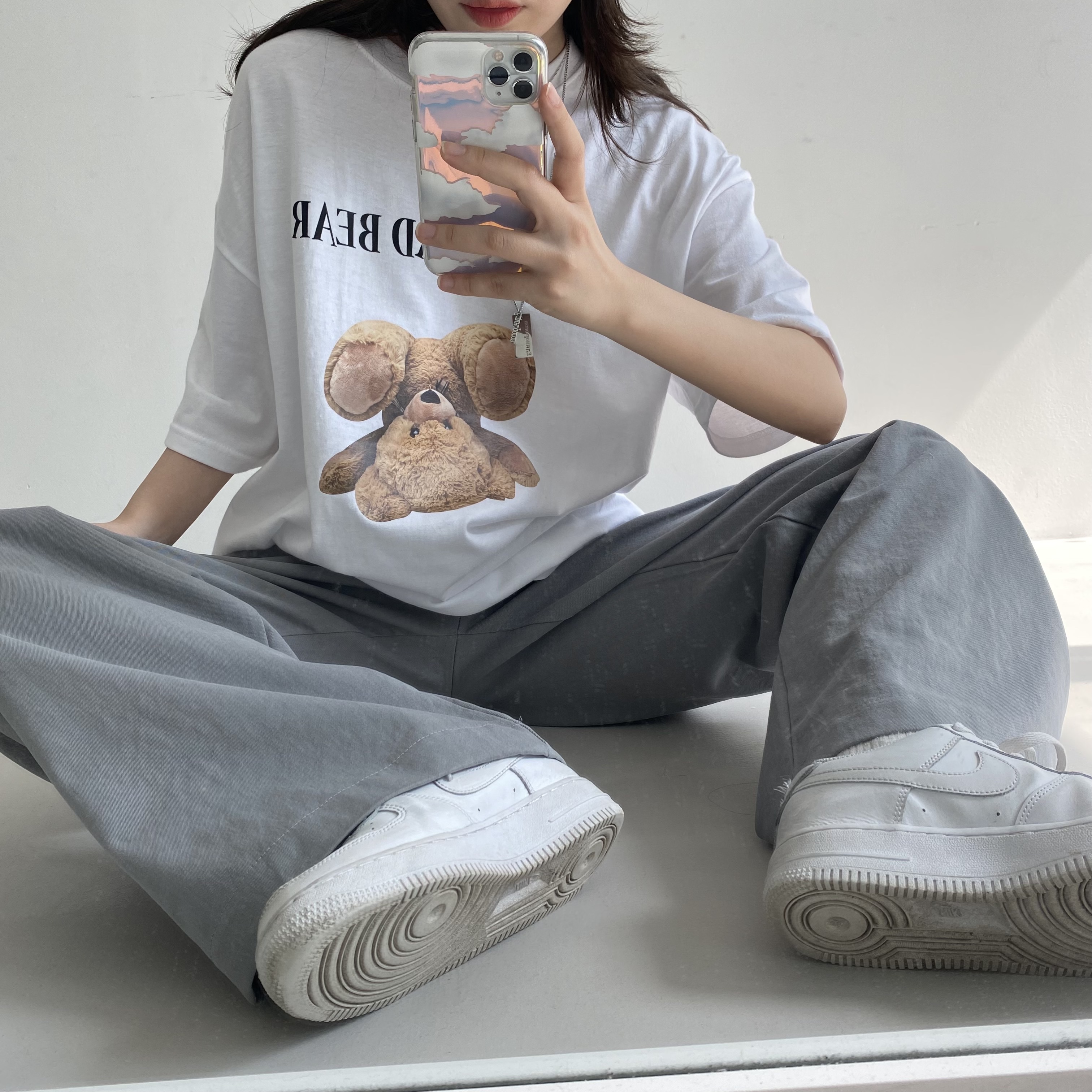 (W) Nike Air Force 1 '07 Low White 착용 스타일