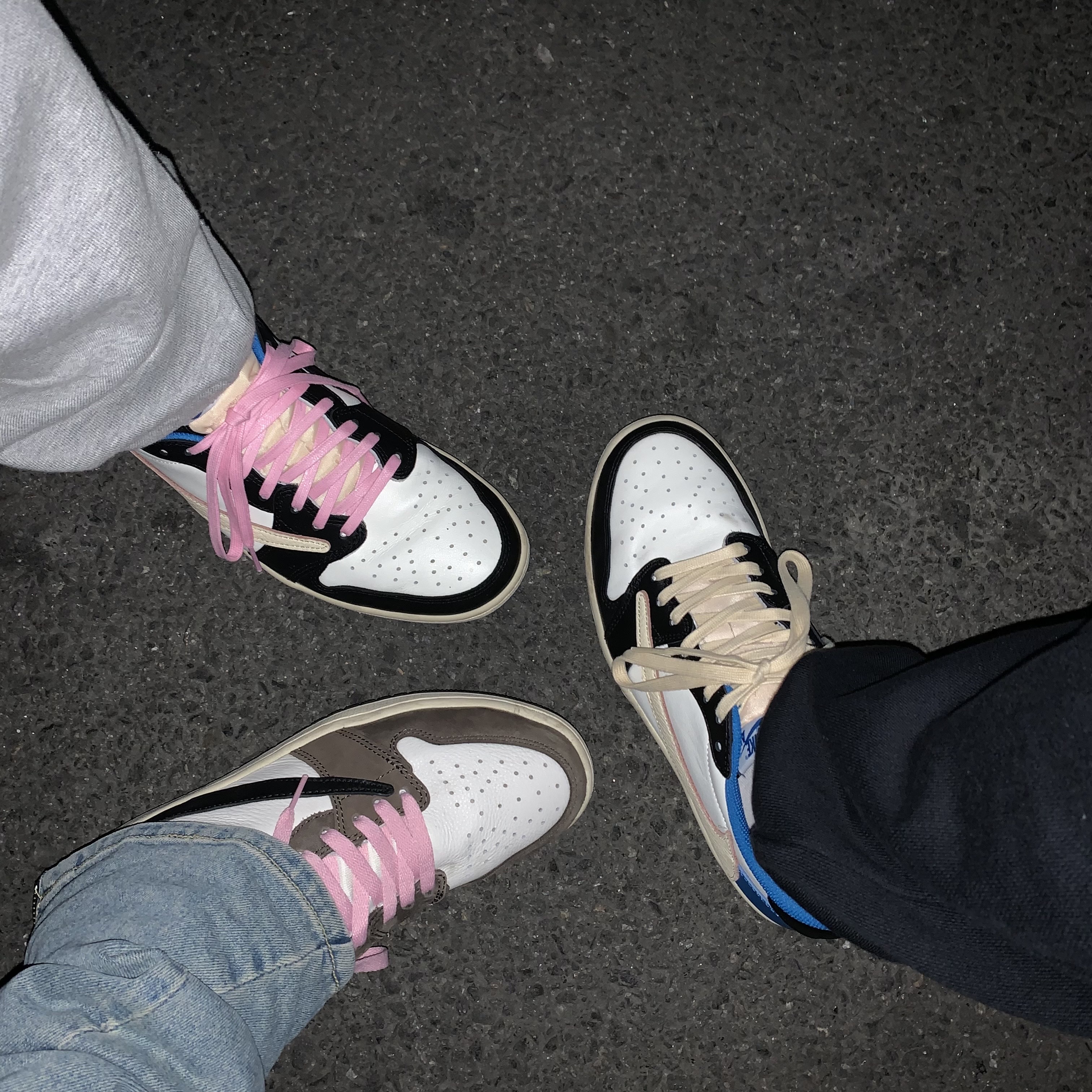 Jordan 1 x Travis Scott x Fragment Retro Low OG SP Military Blue 착용 스타일