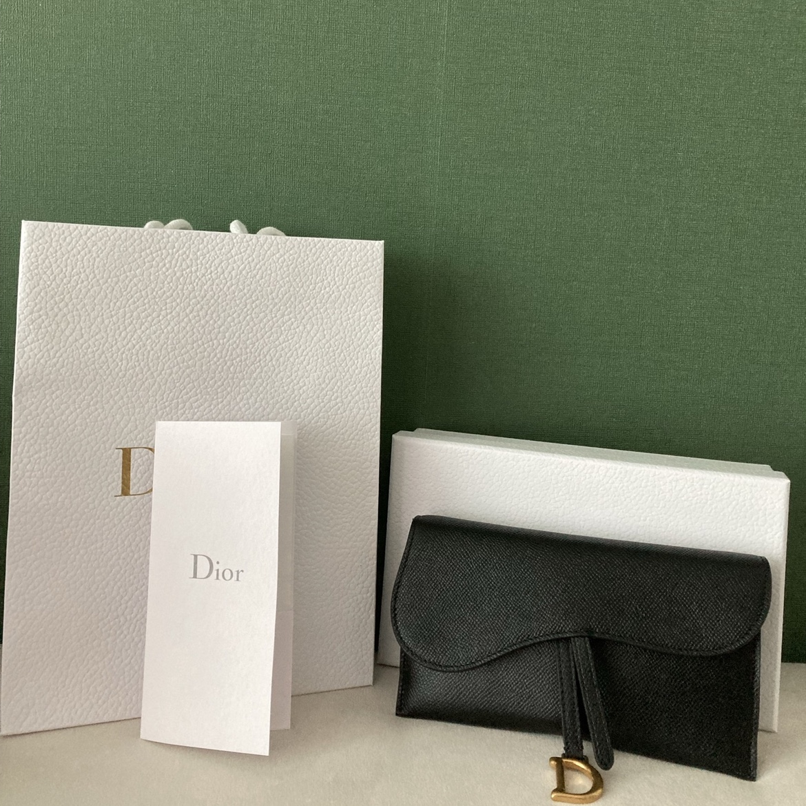 Dior Long Saddle Wallet with Chain Goatskin Black 착용 스타일