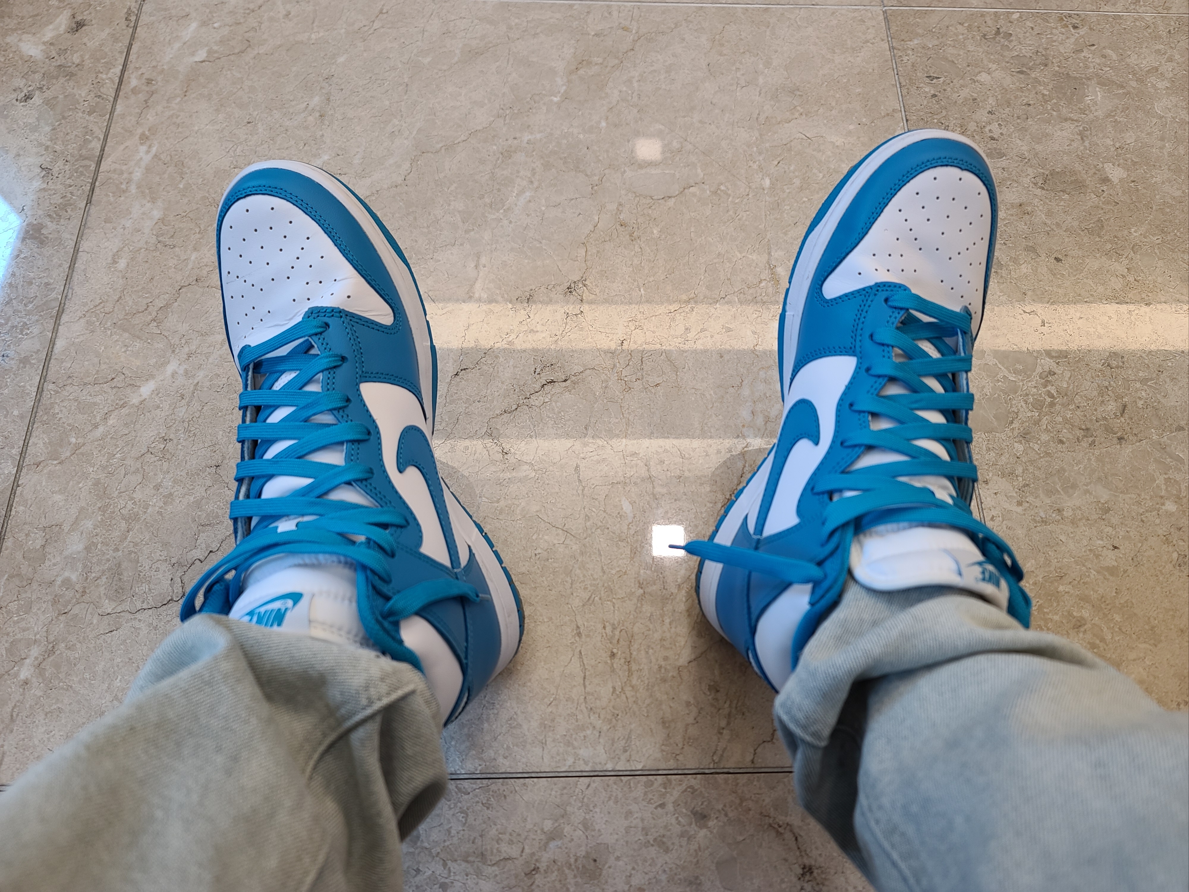 Nike Dunk High Retro Championship Blue 착용 스타일