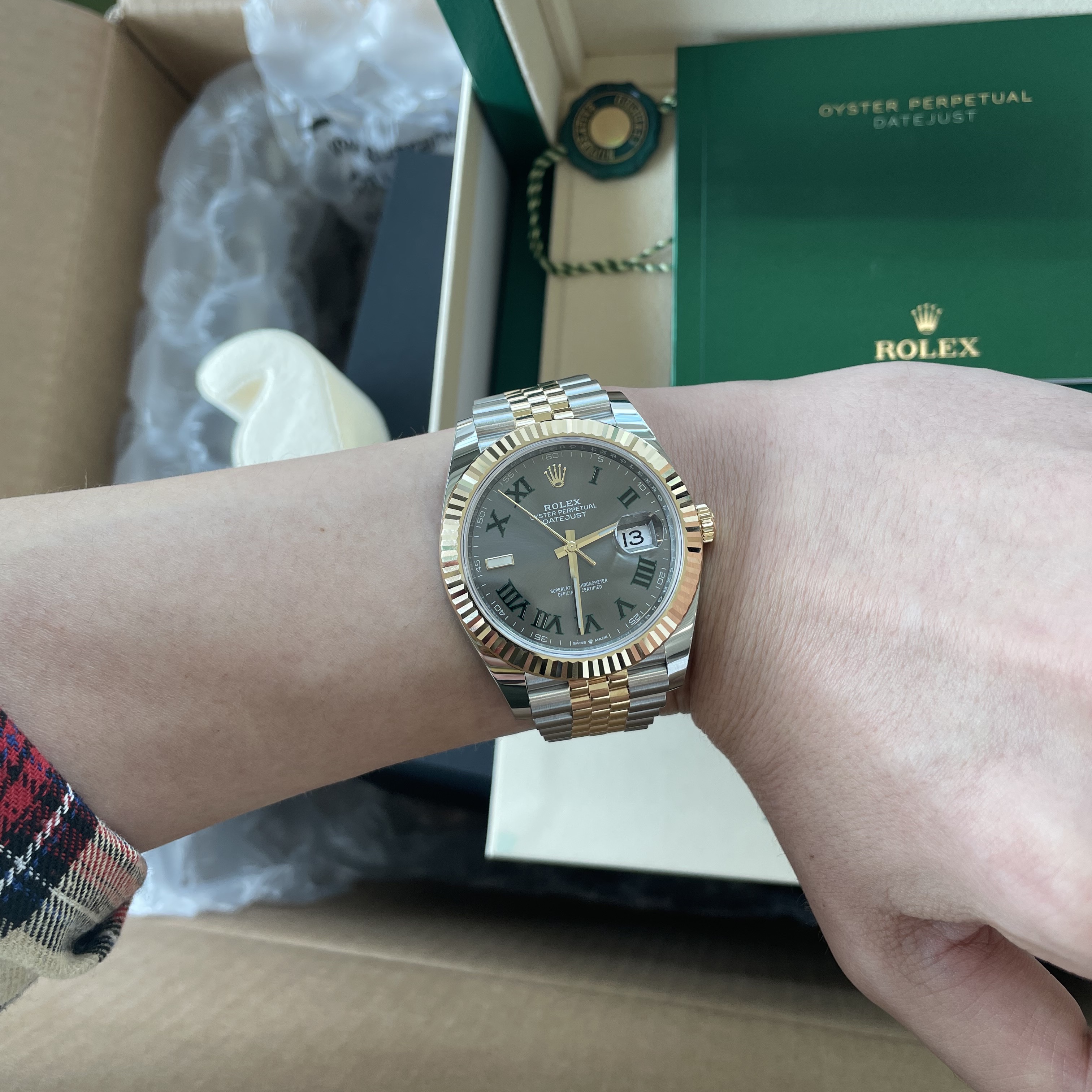 Rolex Datejust 41mm 126333 Slate Roman Jubilee 착용 스타일 - 5
