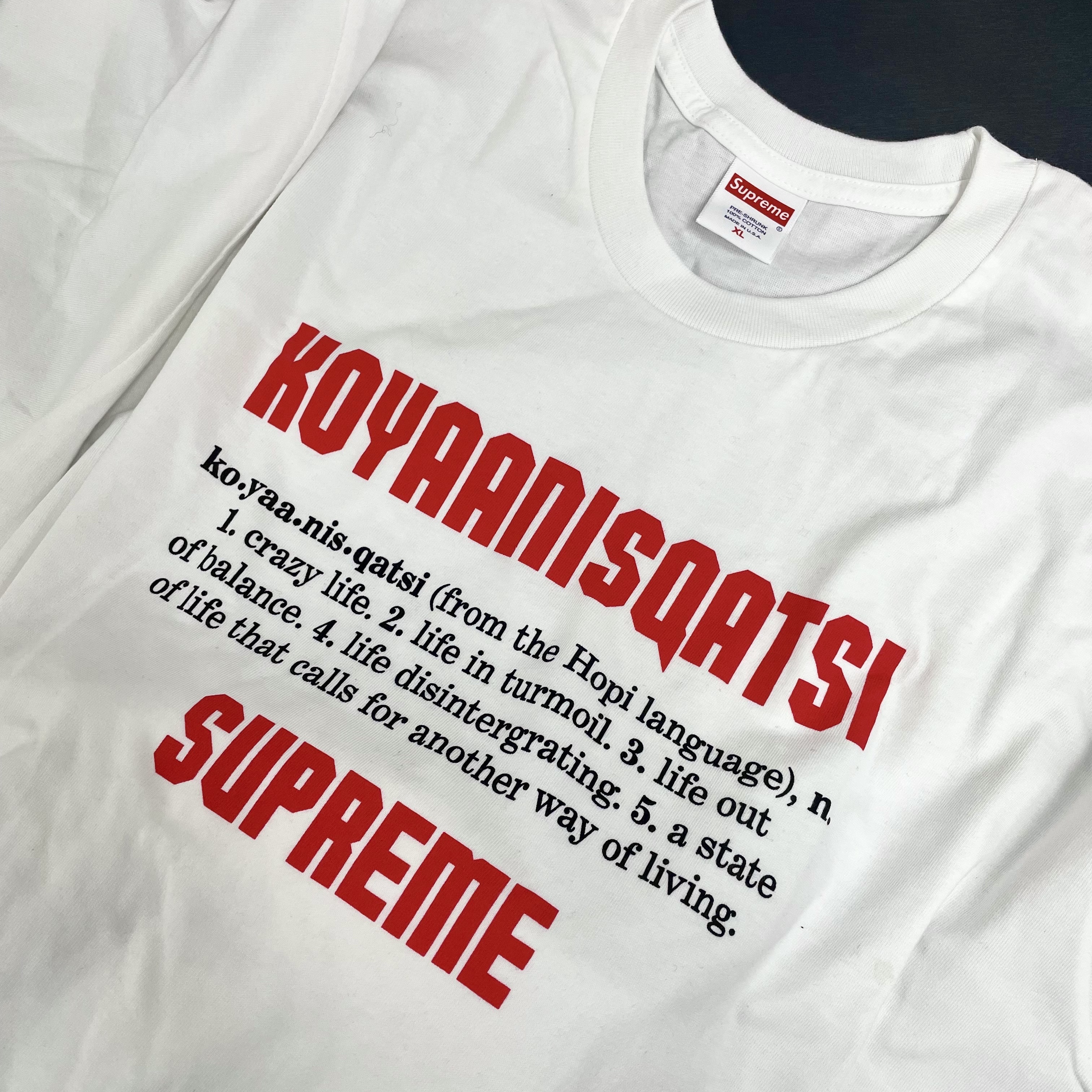 Supreme Koyaanisqatsi T-Shirt White - 20FW 착용 스타일