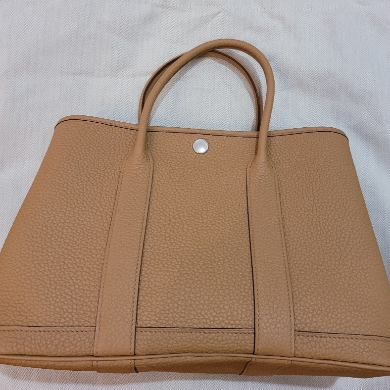 Hermes Garden Party 30 Bag Negonda & Palladium Biscuit 착용 스타일