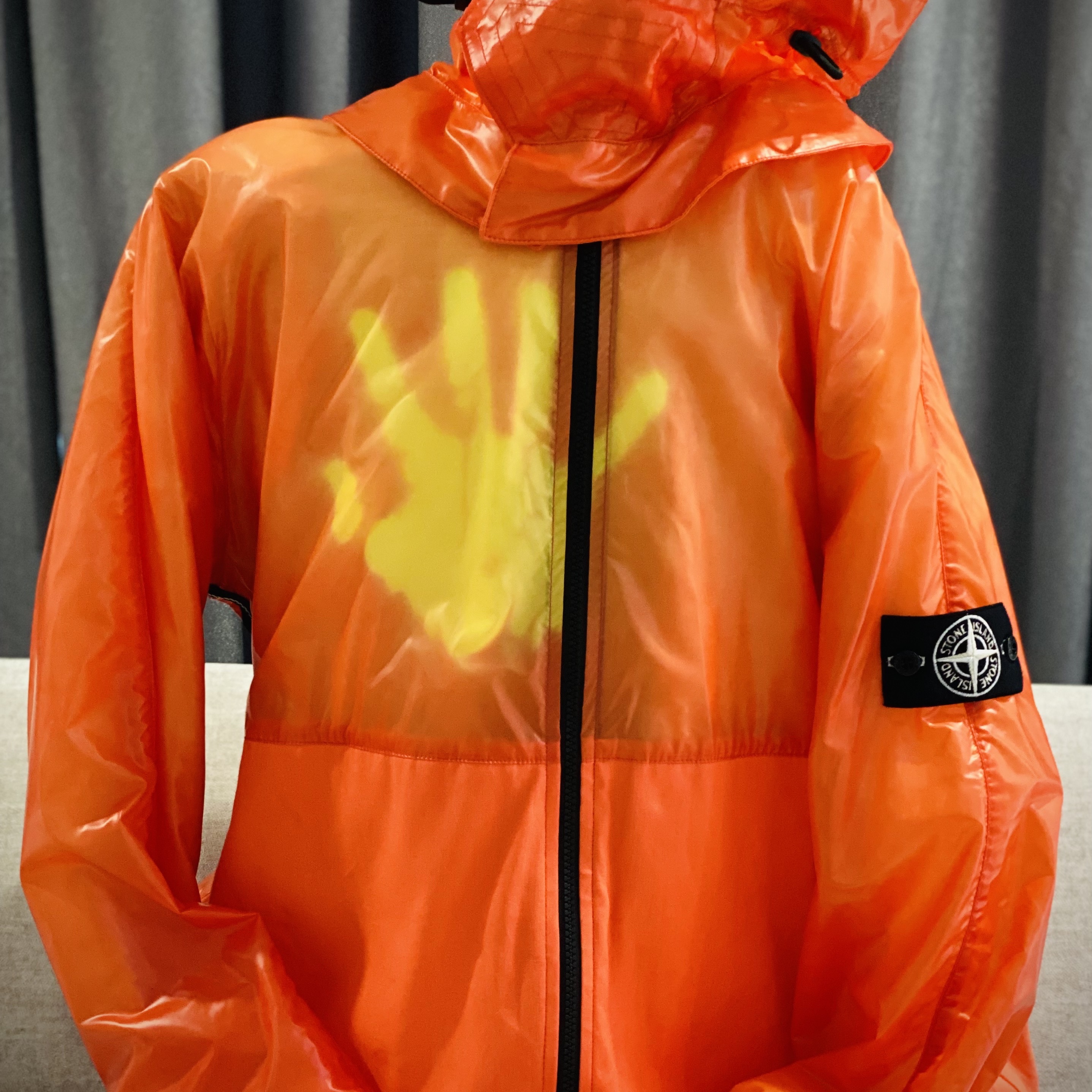 Stone Island 41599 Heat Reactive Lamy Cotton Linen Tela Jacket Orange - 22SS 착용 스타일