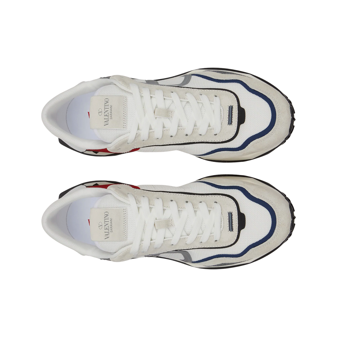 발렌티노 네트 러너 패브릭 & 스웨이드 스니커즈 화이트 멀티컬러(Valentino Net Runner Fabric & Suede Sneakers White Multicolour) - 2