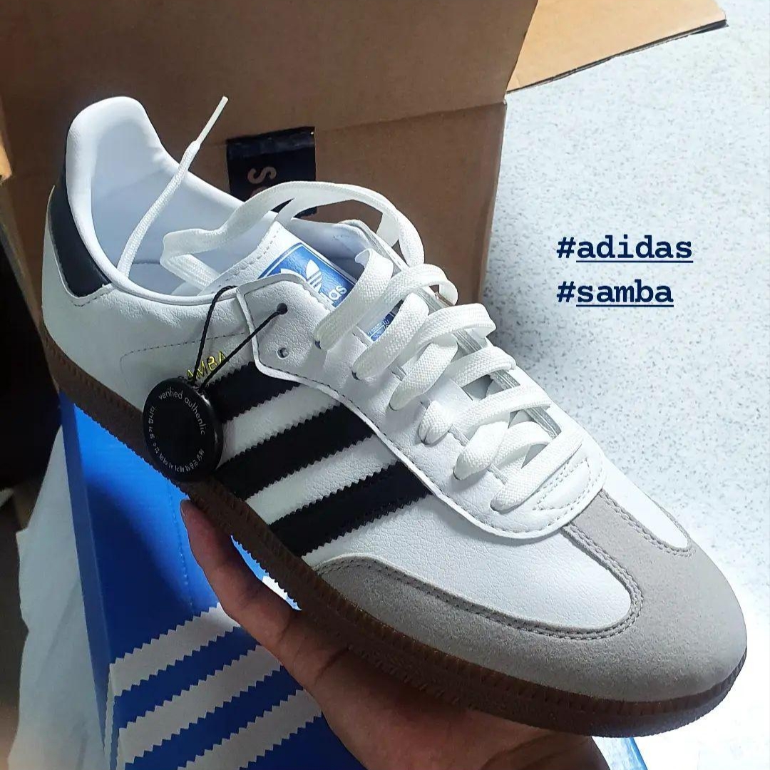 Adidas Samba Vegan White Black 착용 스타일