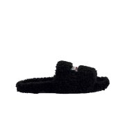 (W) Balenciaga Furry Slide Sandal Black