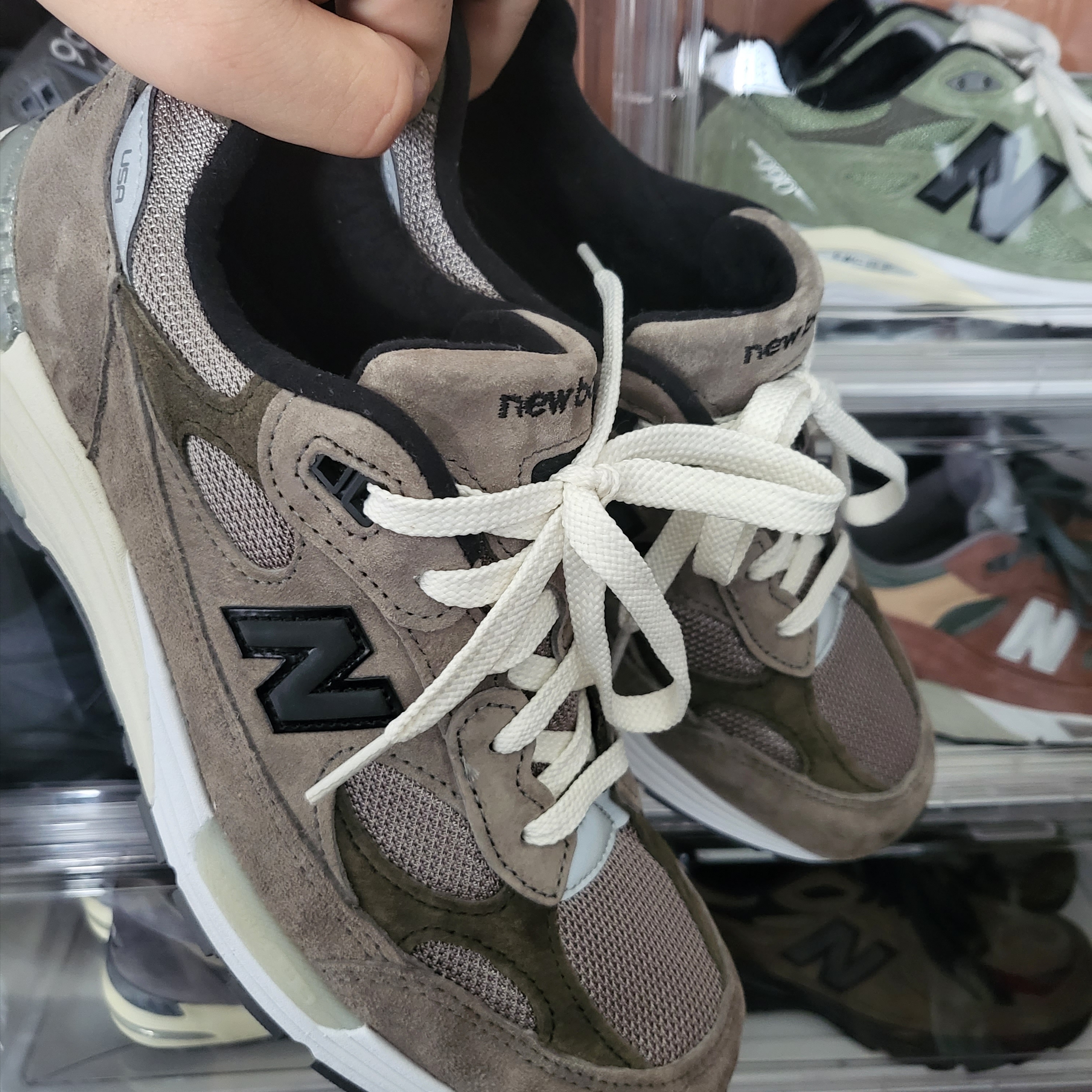 New Balance x JJJJound 992 Made in USA Grey 착용 스타일