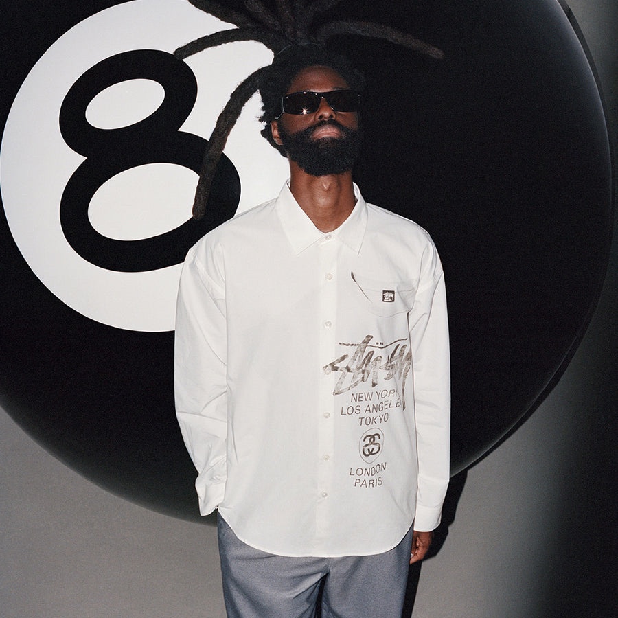 Stussy World Tour Shirt White 착용 스타일