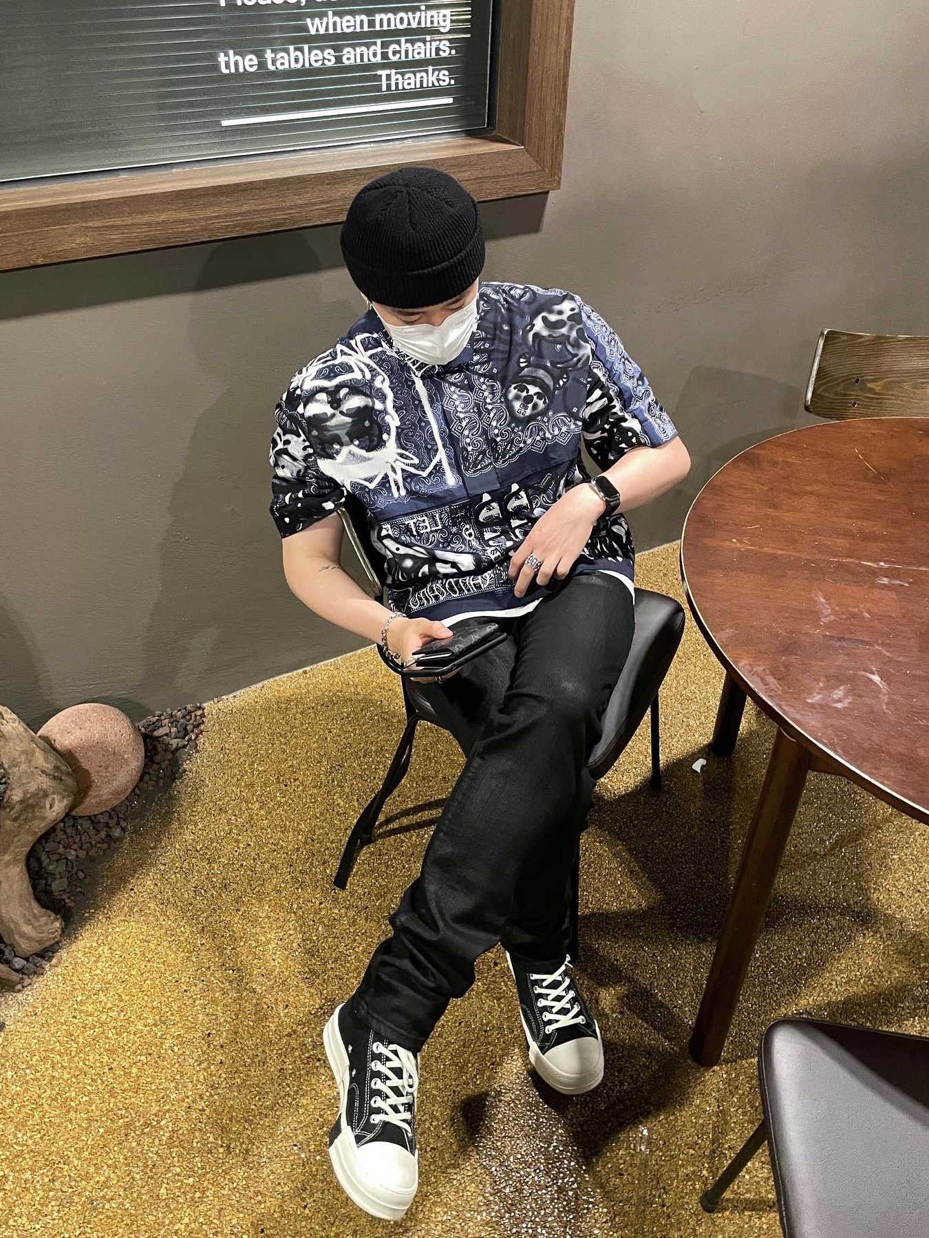 Converse x Drkshdw Drkstr Chuck 70 High Black 착용 스타일 - 3