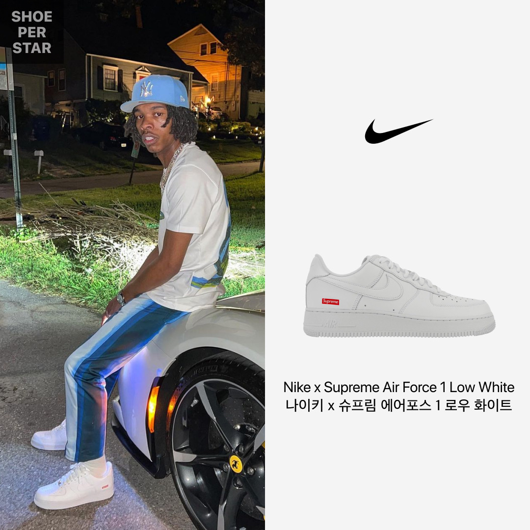 Nike x VLONE Air Force 1 Low 2017, Louis Vuitton x Nike Air Force 1 Low by Virgil Abloh White Comet Red 착용 스타일 - 4