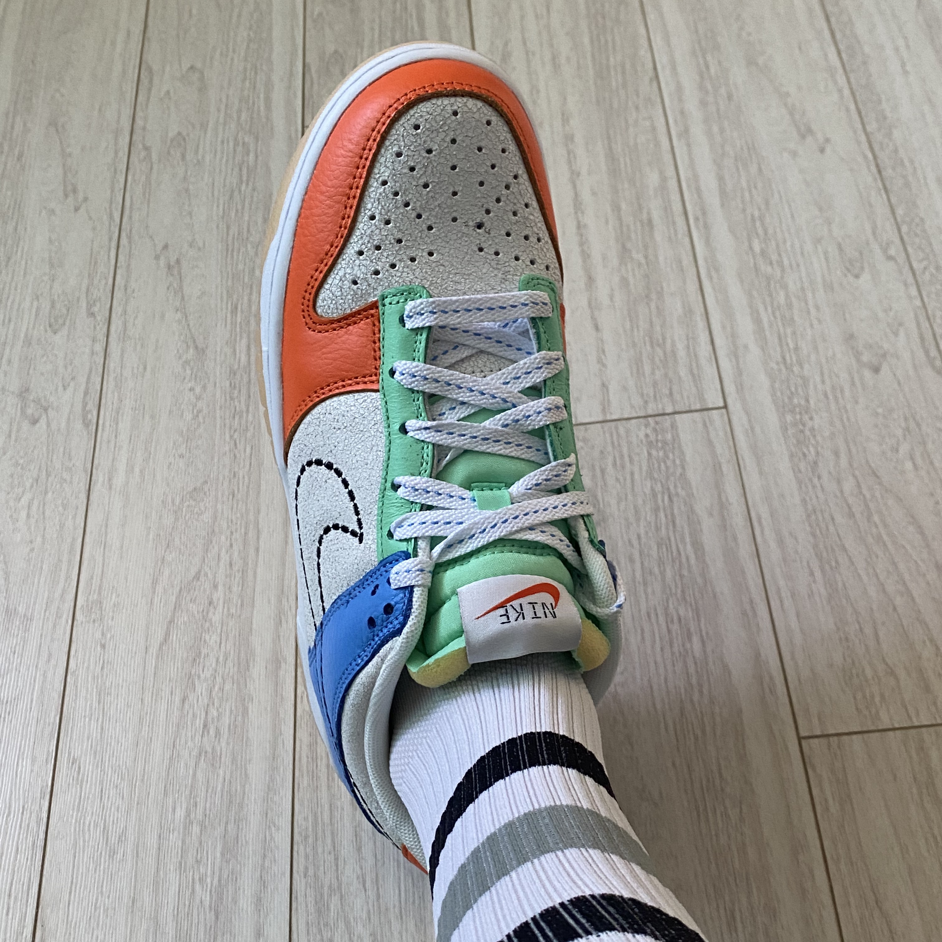 (GS) NIke Dunk Low White Safety Orange 착용 스타일