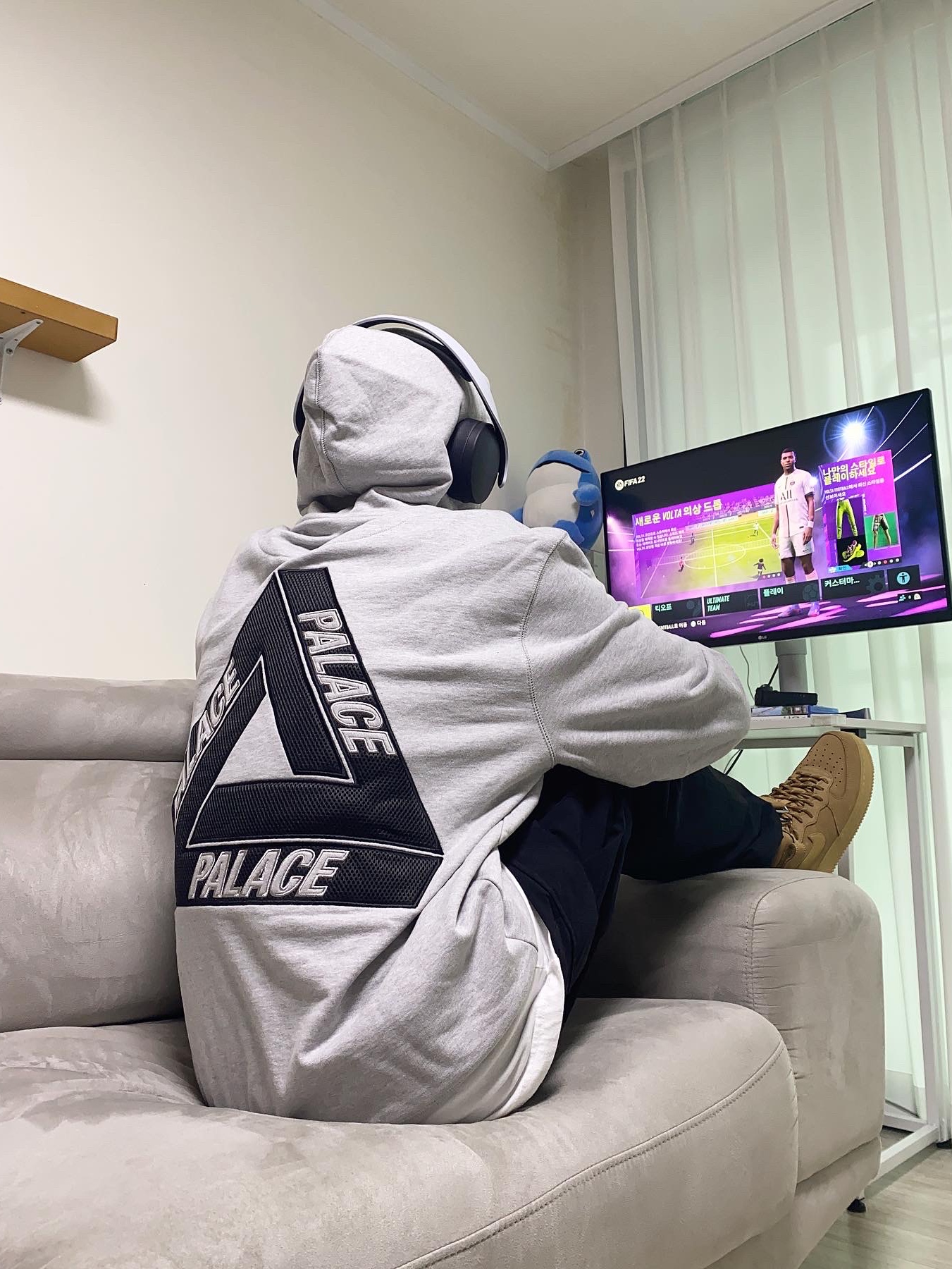 Palace Tri-Mesh Hood Grey Marl - 22SS, Playstation 5 Blu-ray Edition (SIEK 220V) 착용 스타일 - 1