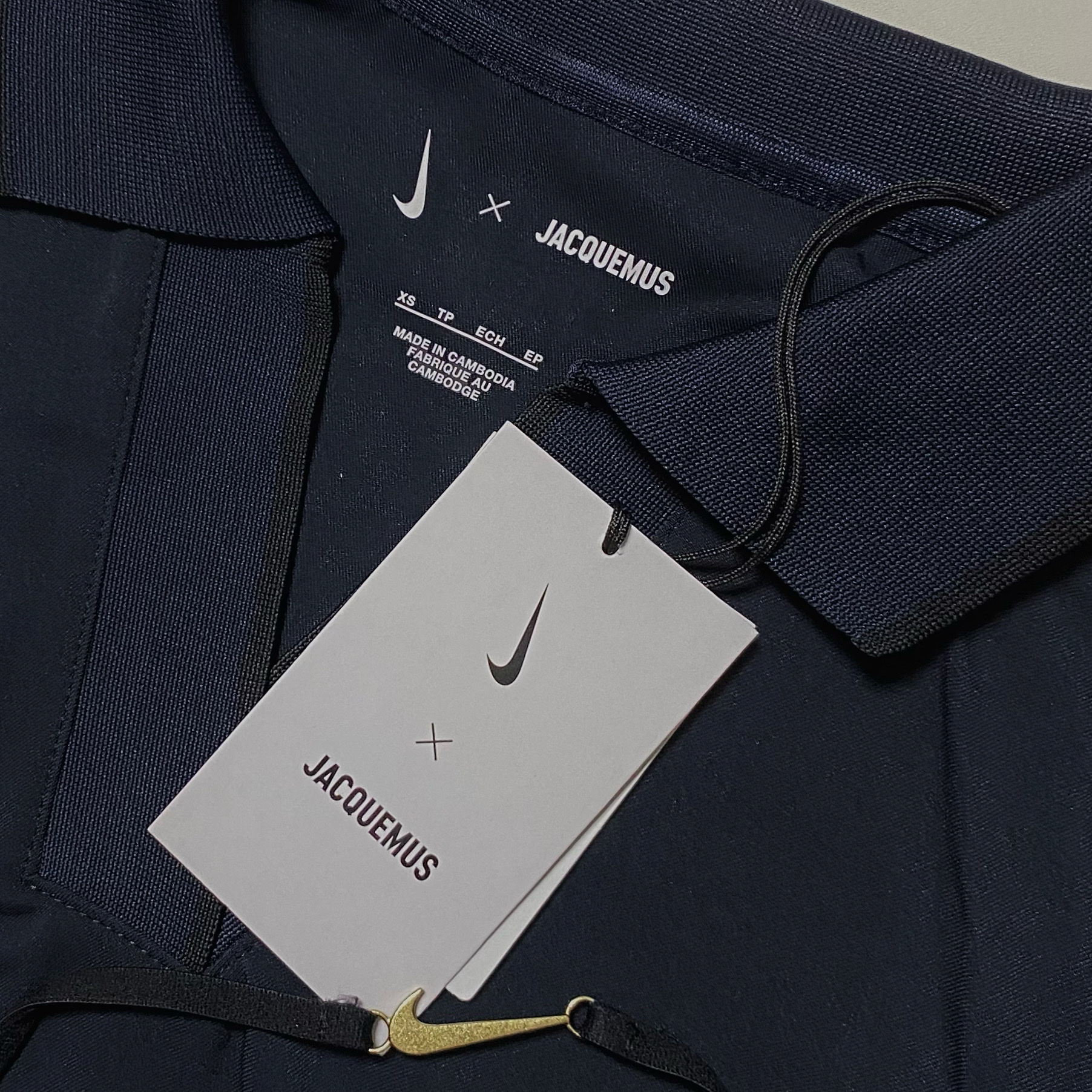 (W) Nike x Jacquemus NRG Short Sleeve Polo Dress Dark Obsidian - Asia 착용 스타일