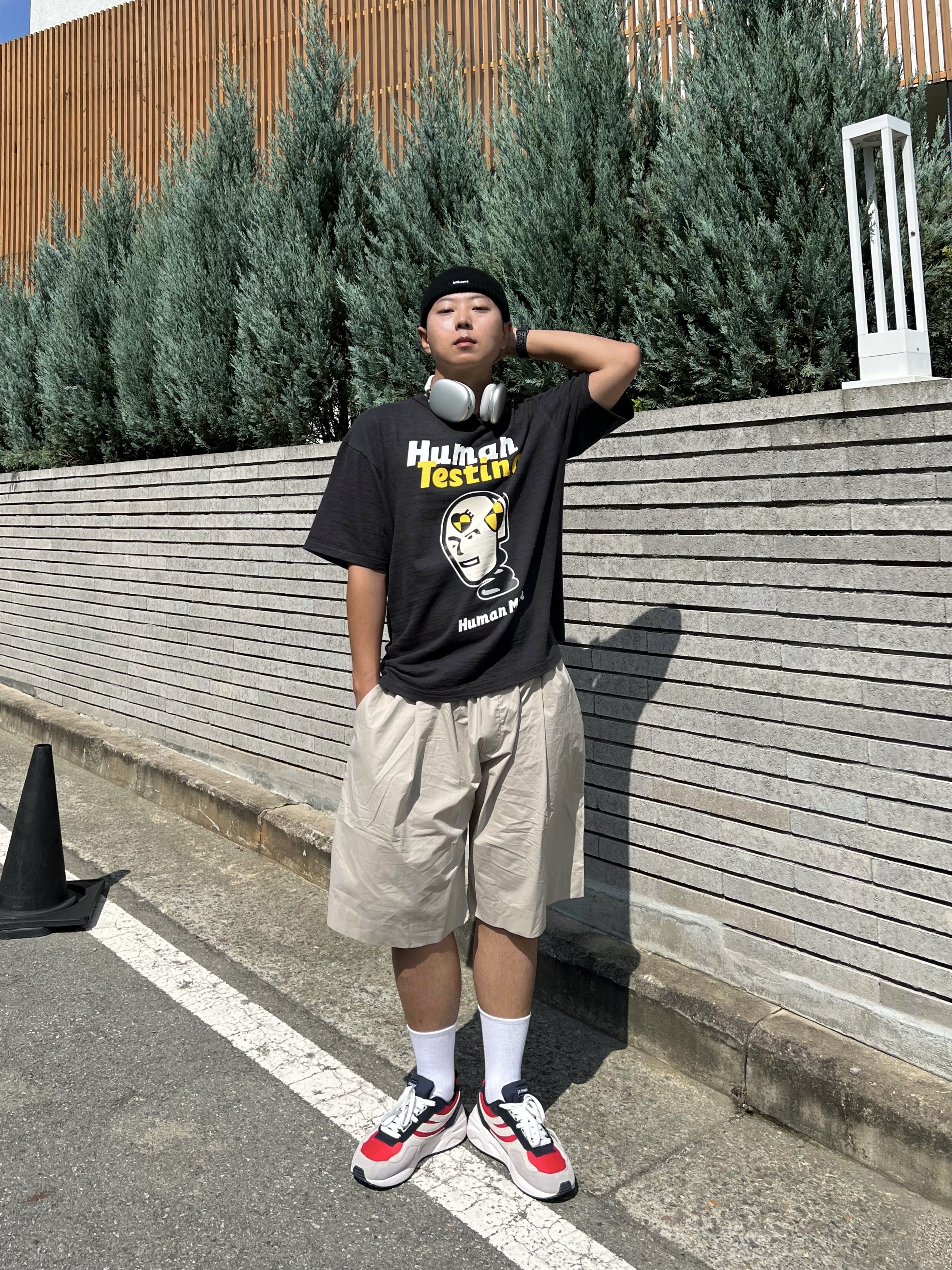 Human Made x A$AP Rocky Human Testing T-Shirt Black 착용 스타일 - 5