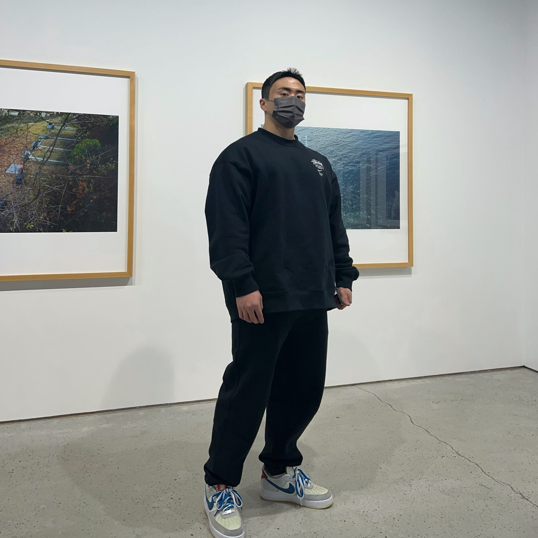 Nike x Stussy NRG ZR Fleece Crewneck Black - US/EU, Nike x Stussy NRG ZR Fleece Pants Black - US/EU 착용 스타일