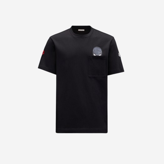 몽클레르 스파이더맨 모티프 티셔츠 블랙 - 22FW