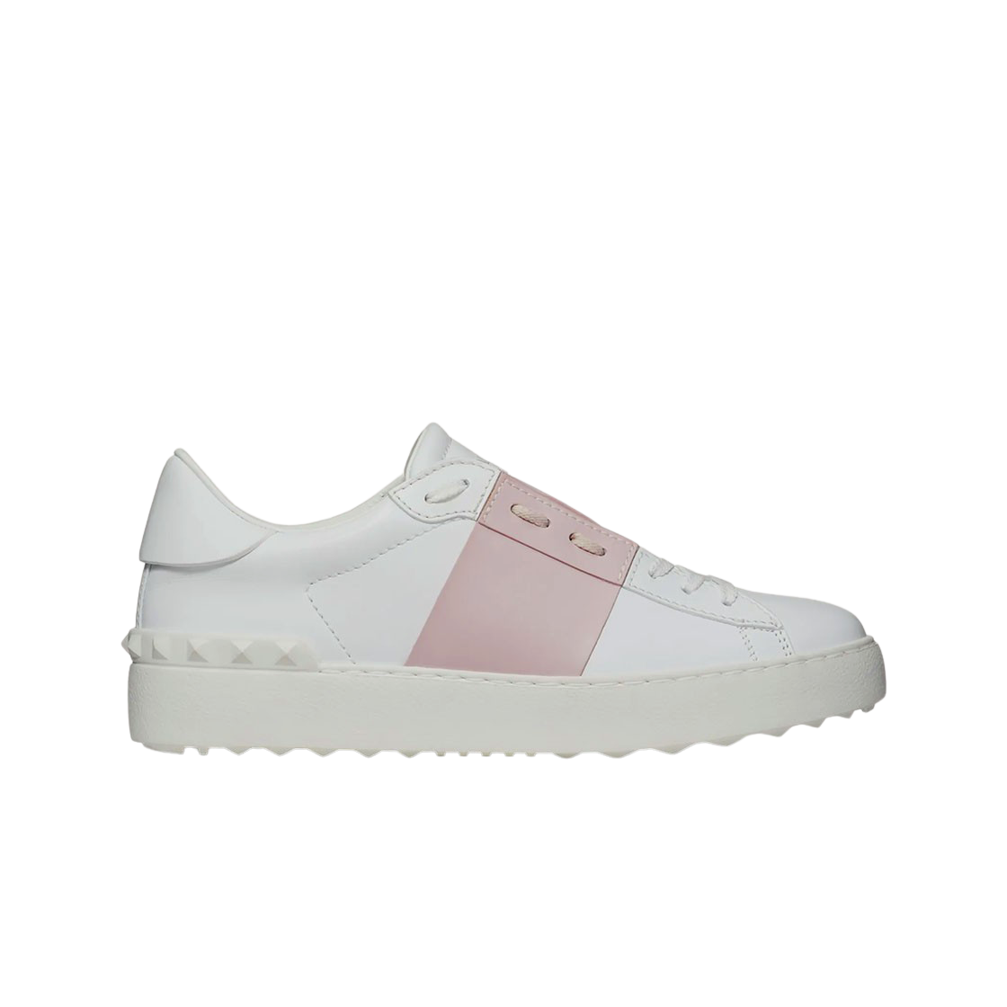 (W) 발렌티노 카프스킨 레더 오픈 스니커즈 화이트 워터 로즈