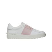 (W) Valentino Open Sneakers in Calfskin Leather White Water Rose