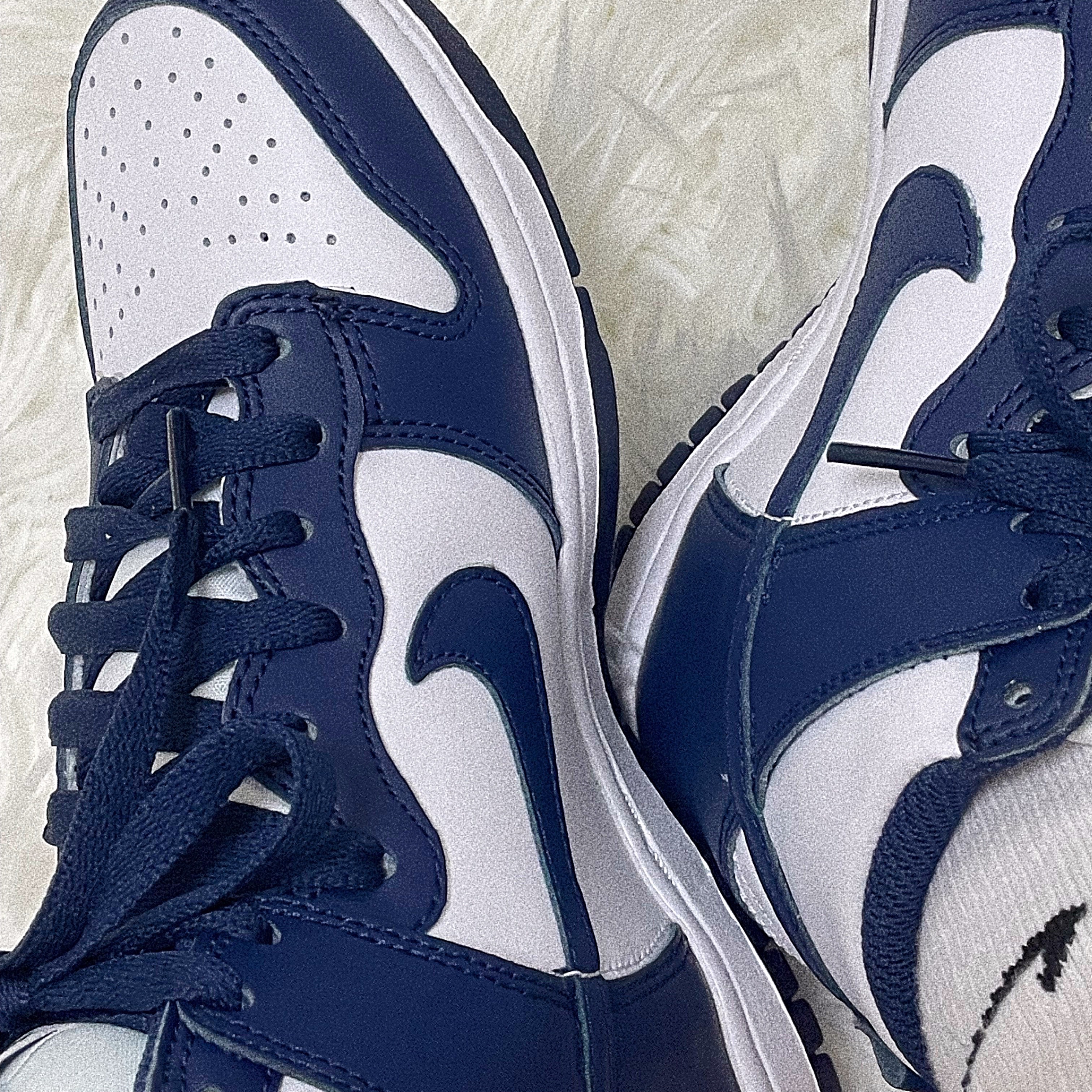 (GS) Nike Dunk High Championship Navy, Nike Dunk High Retro Championship Navy 착용 스타일 - 1