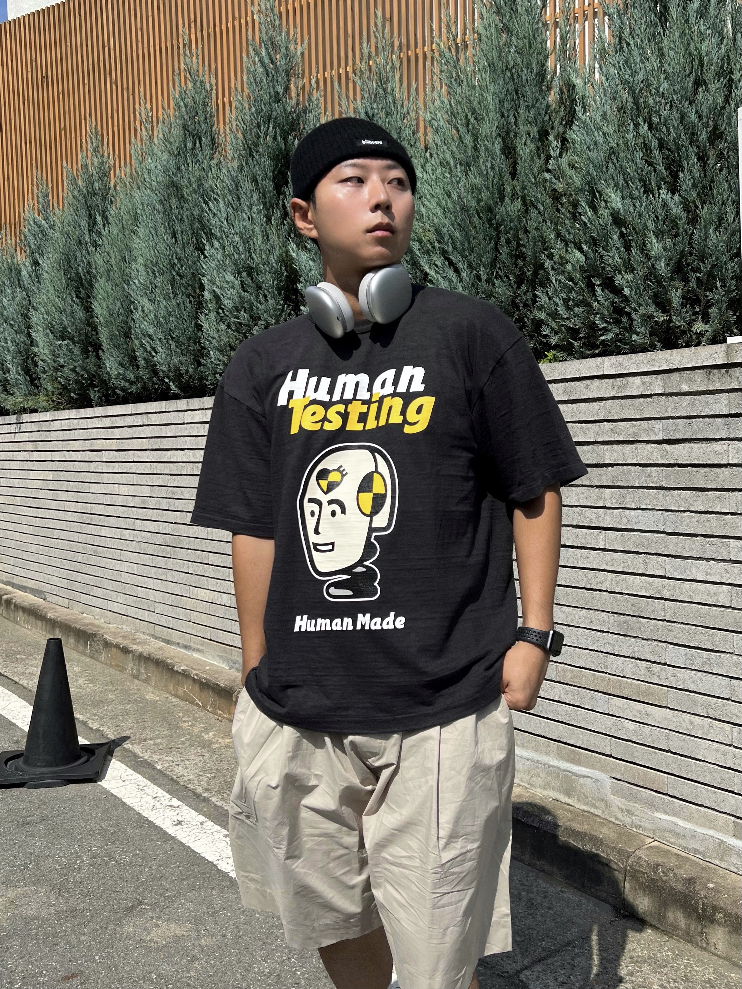 Human Made x A$AP Rocky Human Testing T-Shirt Black 착용 스타일 - 3