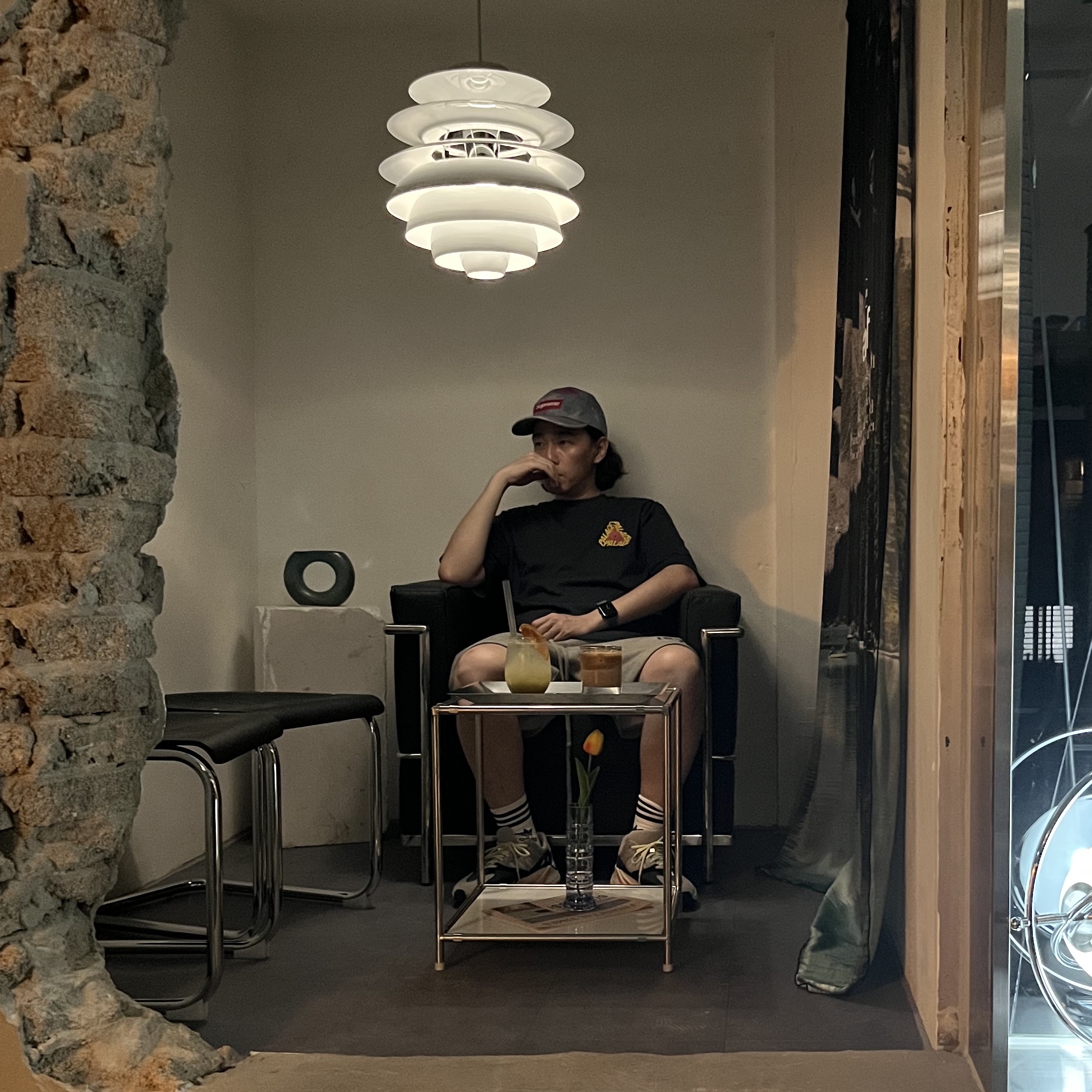 Supreme Washed Chino Twill Camp Cap Multi-Color - 21SS, Palace P3 Bare Times T-Shirt Navy - 22SS 착용 스타일