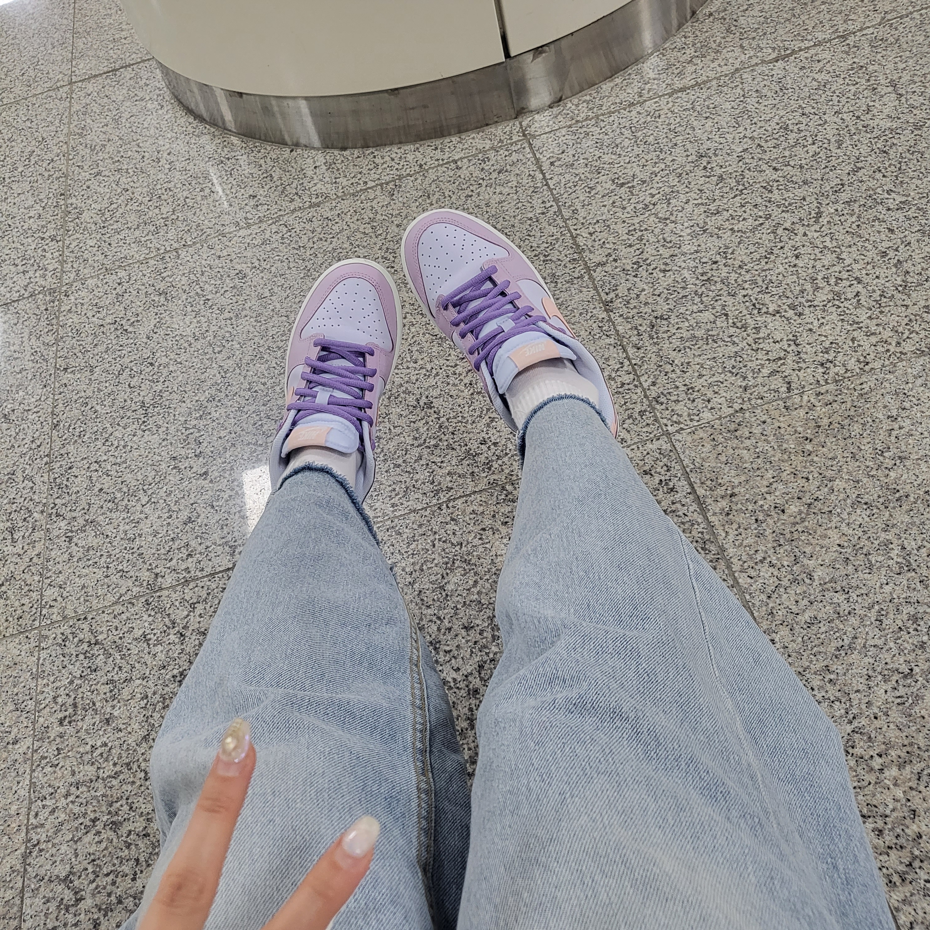 (W) Nike Dunk Low Atmosphere Pink 착용 스타일