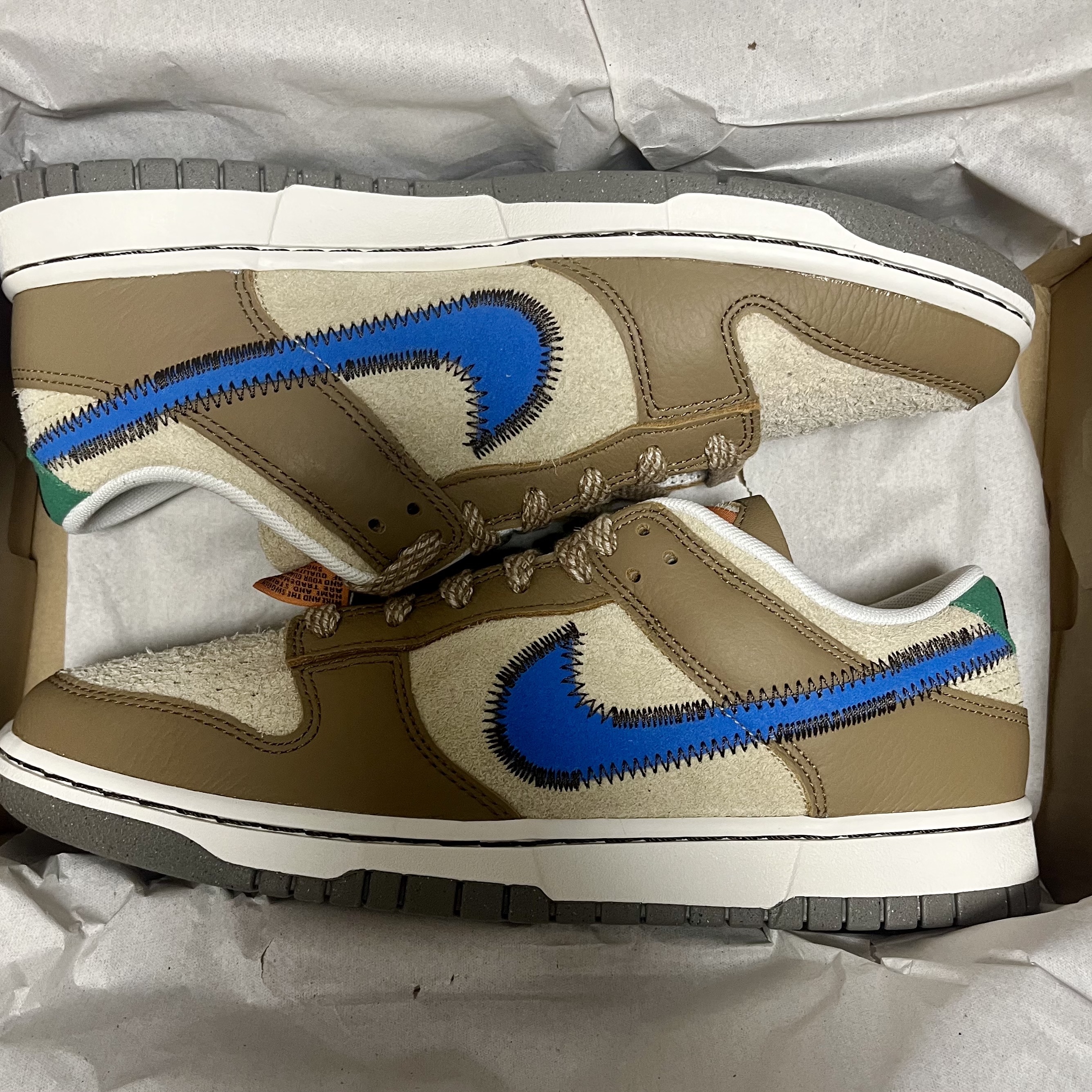 Nike x Size? Dunk Low Dark Driftwood Photo Blue 착용 스타일