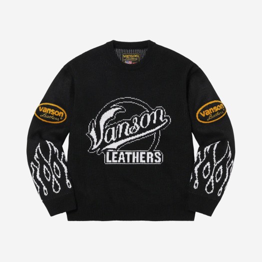 슈프림 x 밴슨 레더스 스웨터 블랙 - 22SS